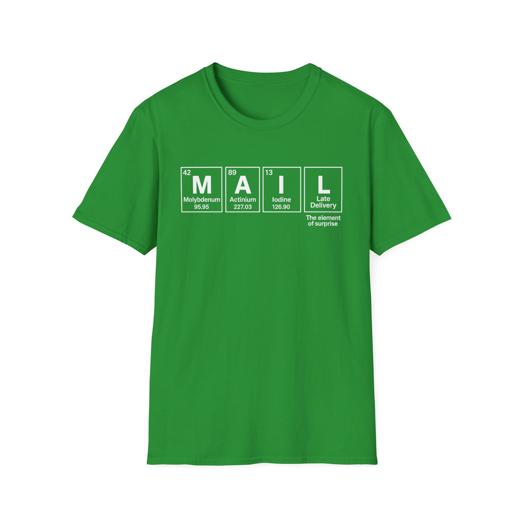 Postal, Chemistry Inspired Unisex T-Shirt - 'MAIL' Graphic Tee, Science Lover Gift, Casual Wear, Birthday Present, Unique Apparel