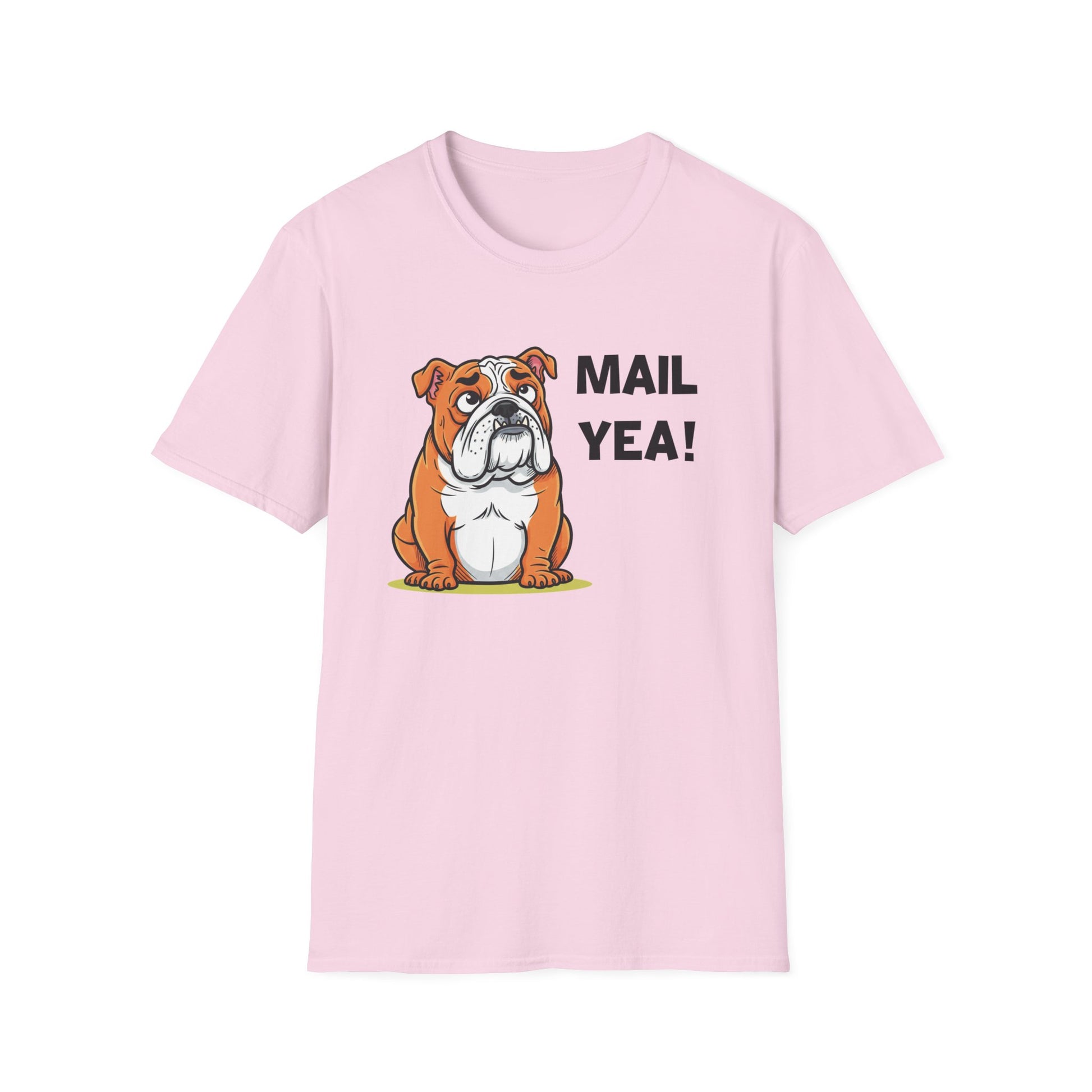 Bulldog "Mail Yea!" T‑Shirt - Funny Mail Yeah Dog Lovers T-Shirt for Mail Enthusiasts & Small Business owners