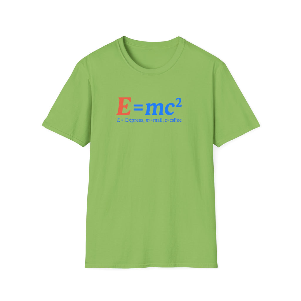E=mc Unisex Softstyle T-Shirt - Science Tee for Math Lovers, Geek Clothing, Gift for Students, Casual Wear, Educational Apparel