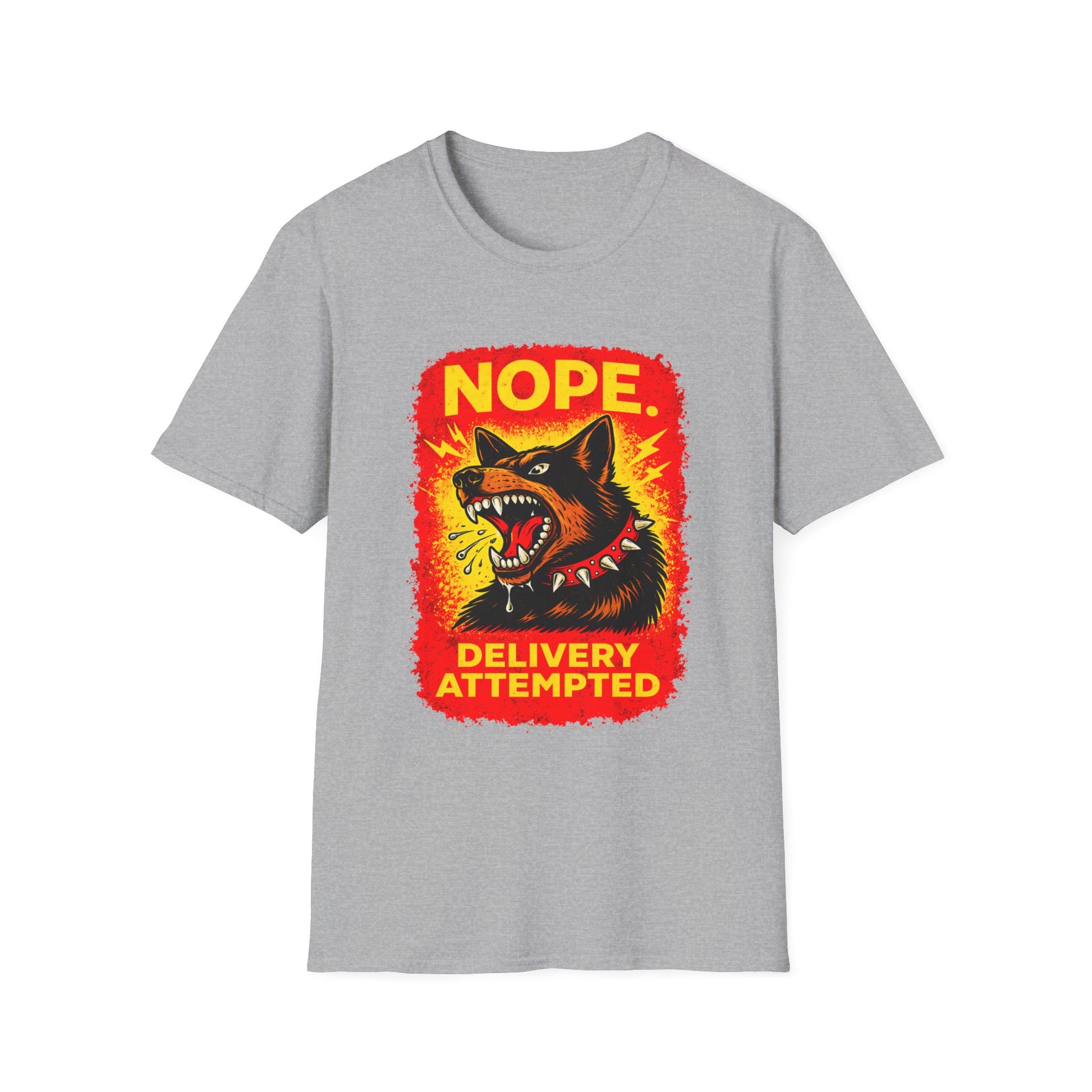 Nope Delivery Attempted T-Shirt — Funny Guard Dog Graphic Tee