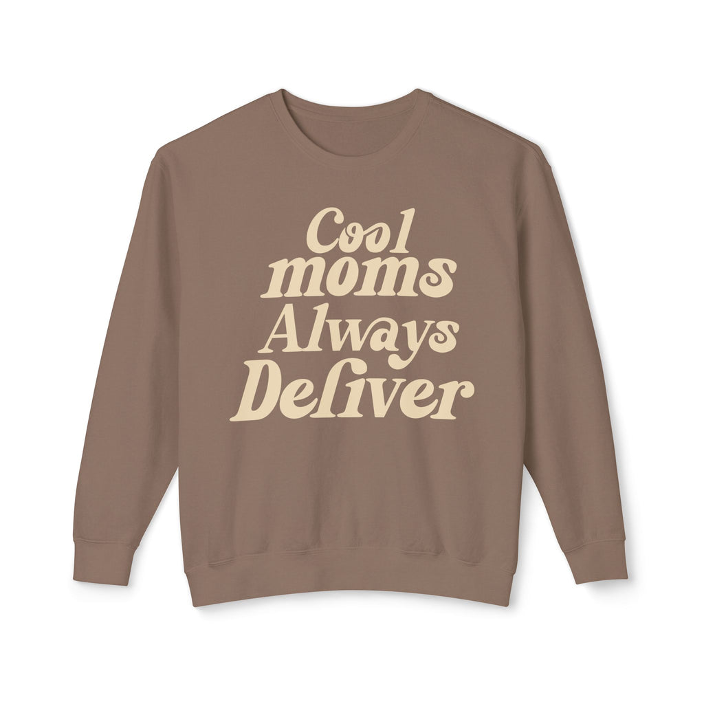 Cool Moms Always Deliver Crewneck Sweatshirt – Funny Mom Sweatshirt, Cute Mother’s Day Gift, Cozy Women’s Pullover, Delivery Worker Gift