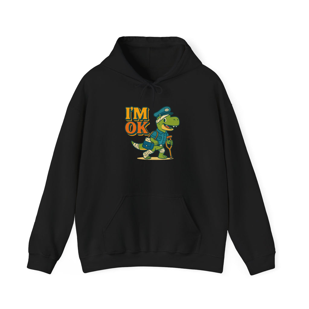 Dinosaur Hoodie, Funny I'm OK Sweatshirt, Kids Gift, Birthday Present, Cute Apparel, Casual Wear, Kids Fashion