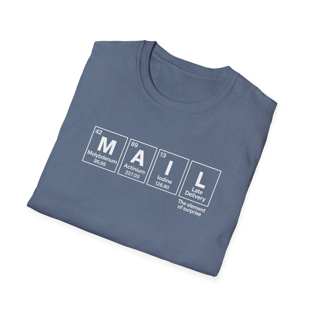 Postal, Chemistry Inspired Unisex T-Shirt - 'MAIL' Graphic Tee, Science Lover Gift, Casual Wear, Birthday Present, Unique Apparel