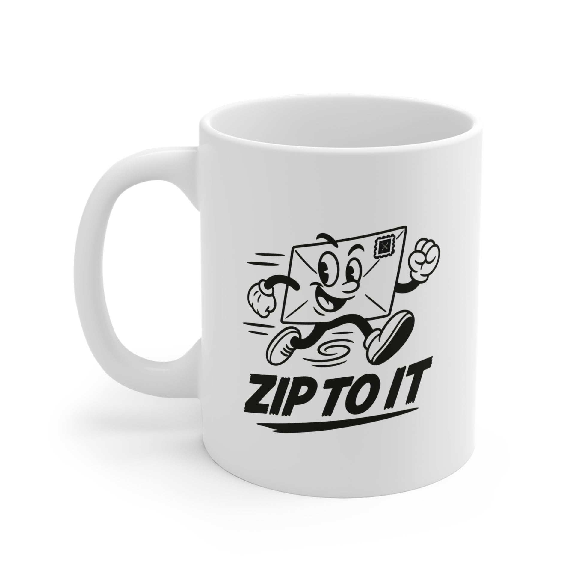 Funny Zip to It Mug, 11oz Coffee Cup for Mail Lovers, Cute Gift for Postman, Postal Worker, Fun Humor Gift, Quirky Kitchen Decor