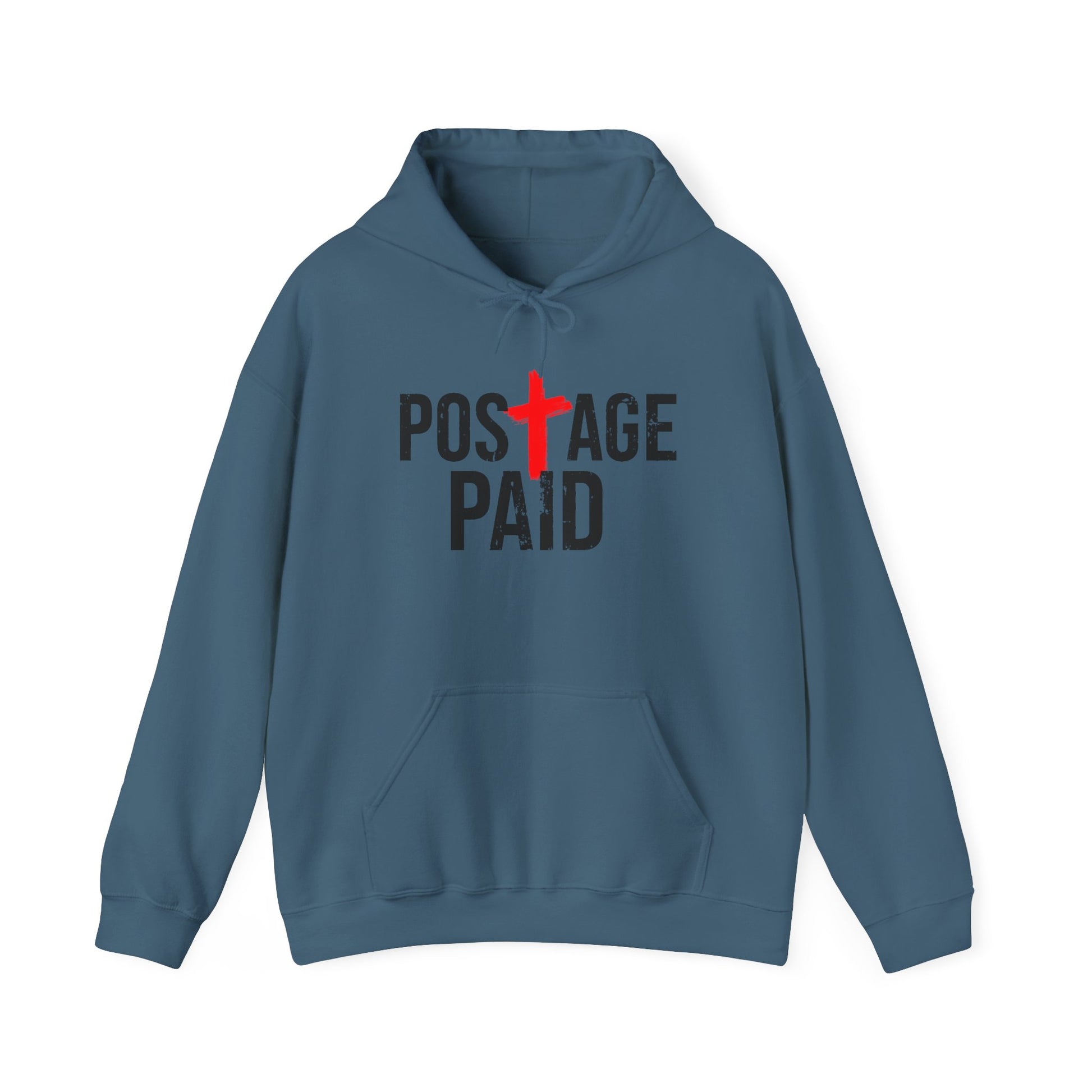Postage Paid Graphic Hoodie, Christian Hoody, Gifts for Postal Workers, Inspirational Gifts, Inspirational Hoody.