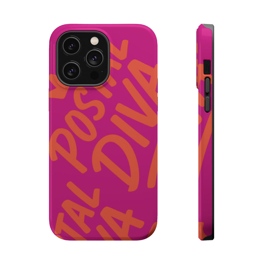 Postal Diva Magnetic Phone Case, Bold Colorful Phone Cover, Phone Case for Postal Divas, Unique Gift for Her, Trendy Smartphone Accessory