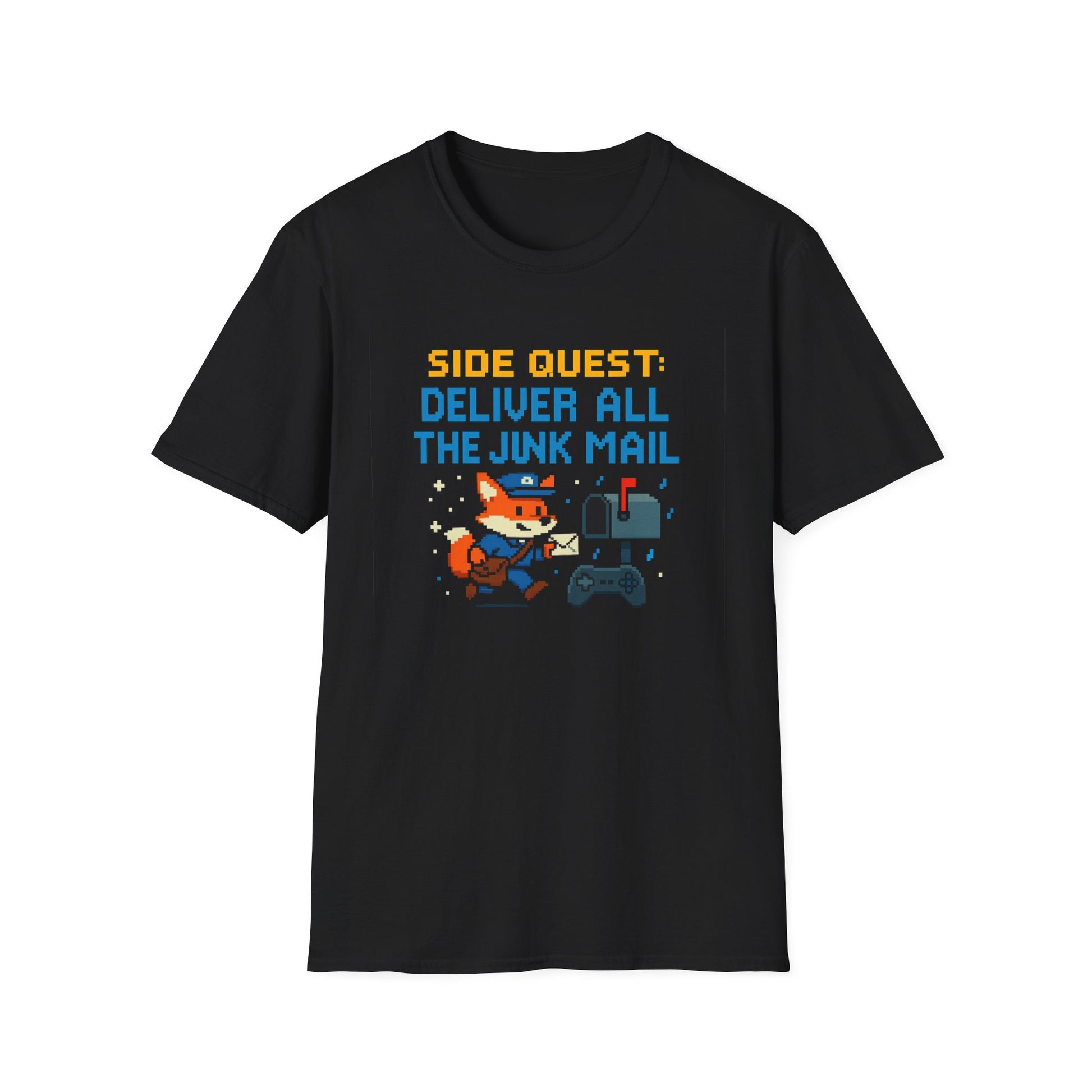 Fun Gamer T-Shirt: Side Quest - Deliver All the Junk Mail, Video Game Shirt, Geek Gift, Casual Wear, Birthday Gift, Unisex Tee