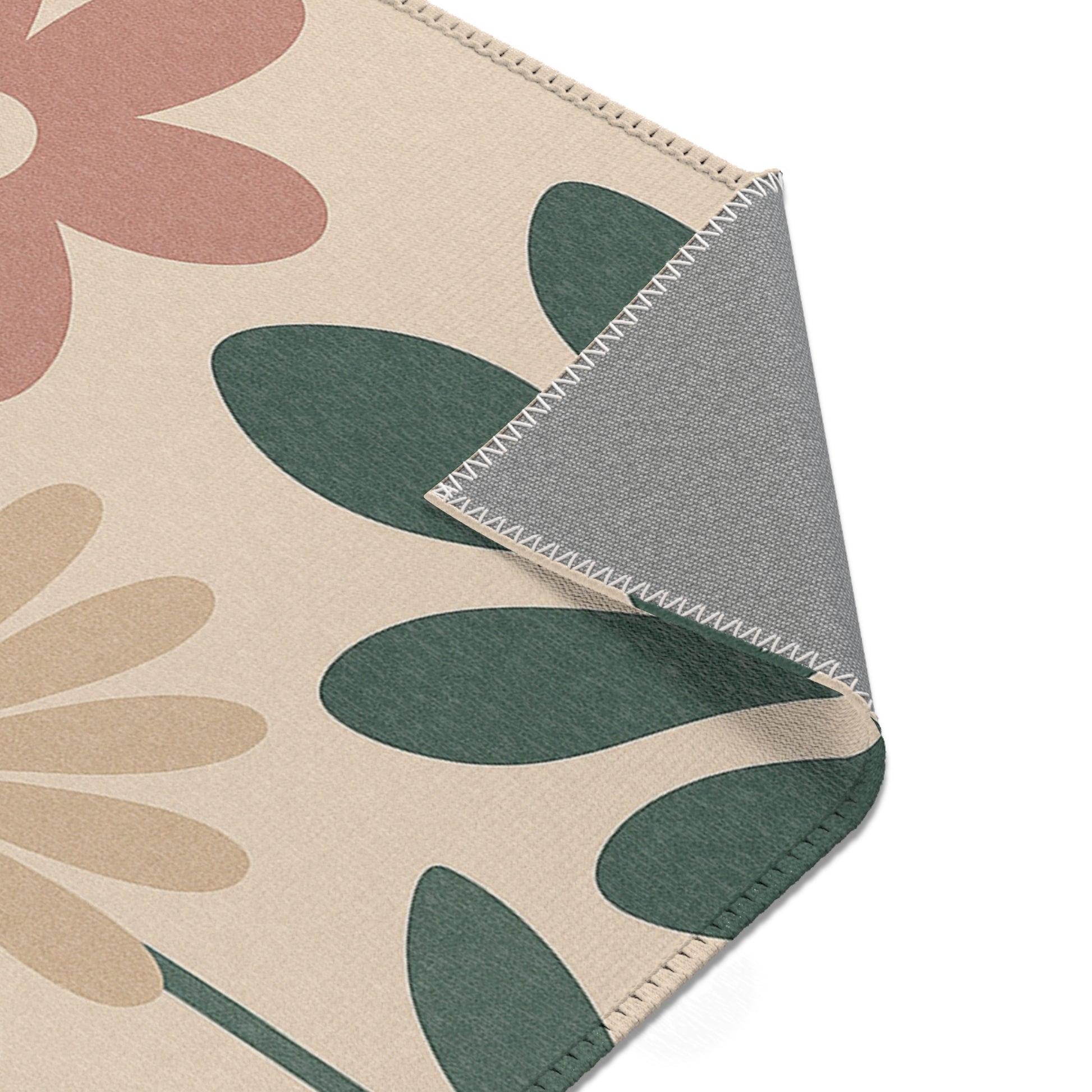 Boho Floral Area Rug for Cozy Living Spaces, Modern Home Decor, Indoor Comfort, Housewarming Gift, Spring DIY Accent