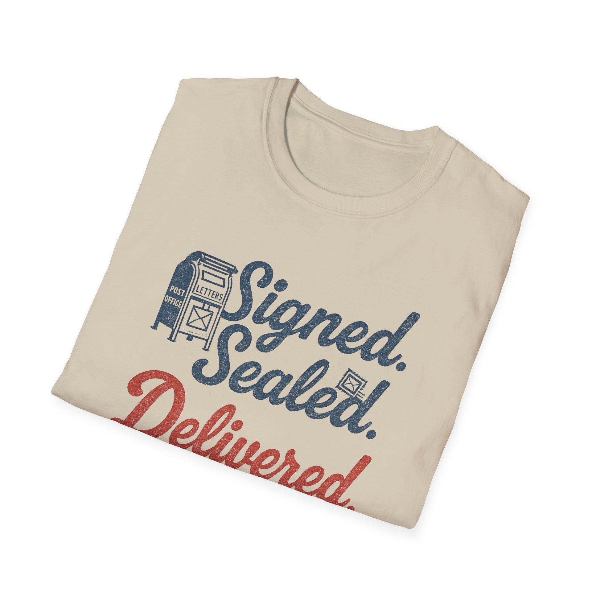 Signed Sealed Delivered T-Shirt | Unisex Softstyle Shirt for Postal Lovers, Gift for Movers, Fun Delivery Tee, Unique Message Shirt, [...]