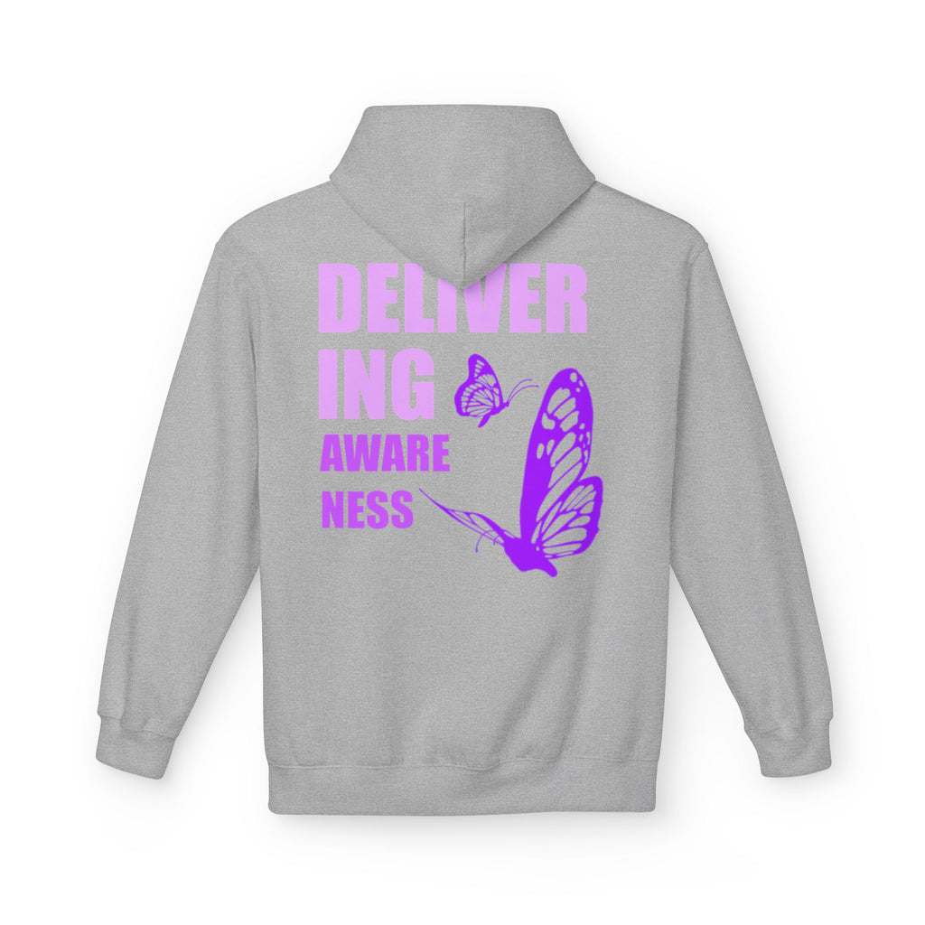 Delivering Awareness Butterfly Hoodie — Lupus Awareness Purple Butterfly Hoodie
