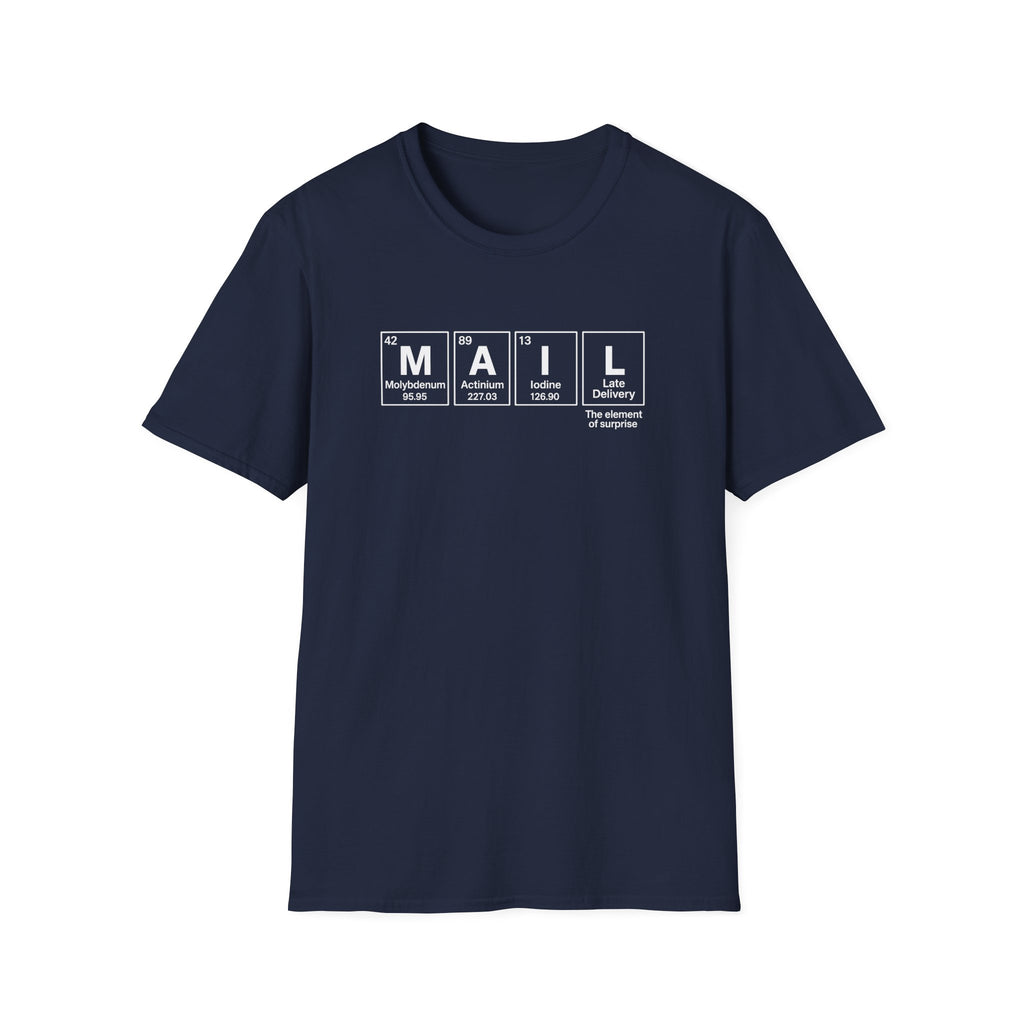 Postal, Chemistry Inspired Unisex T-Shirt - 'MAIL' Graphic Tee, Science Lover Gift, Casual Wear, Birthday Present, Unique Apparel