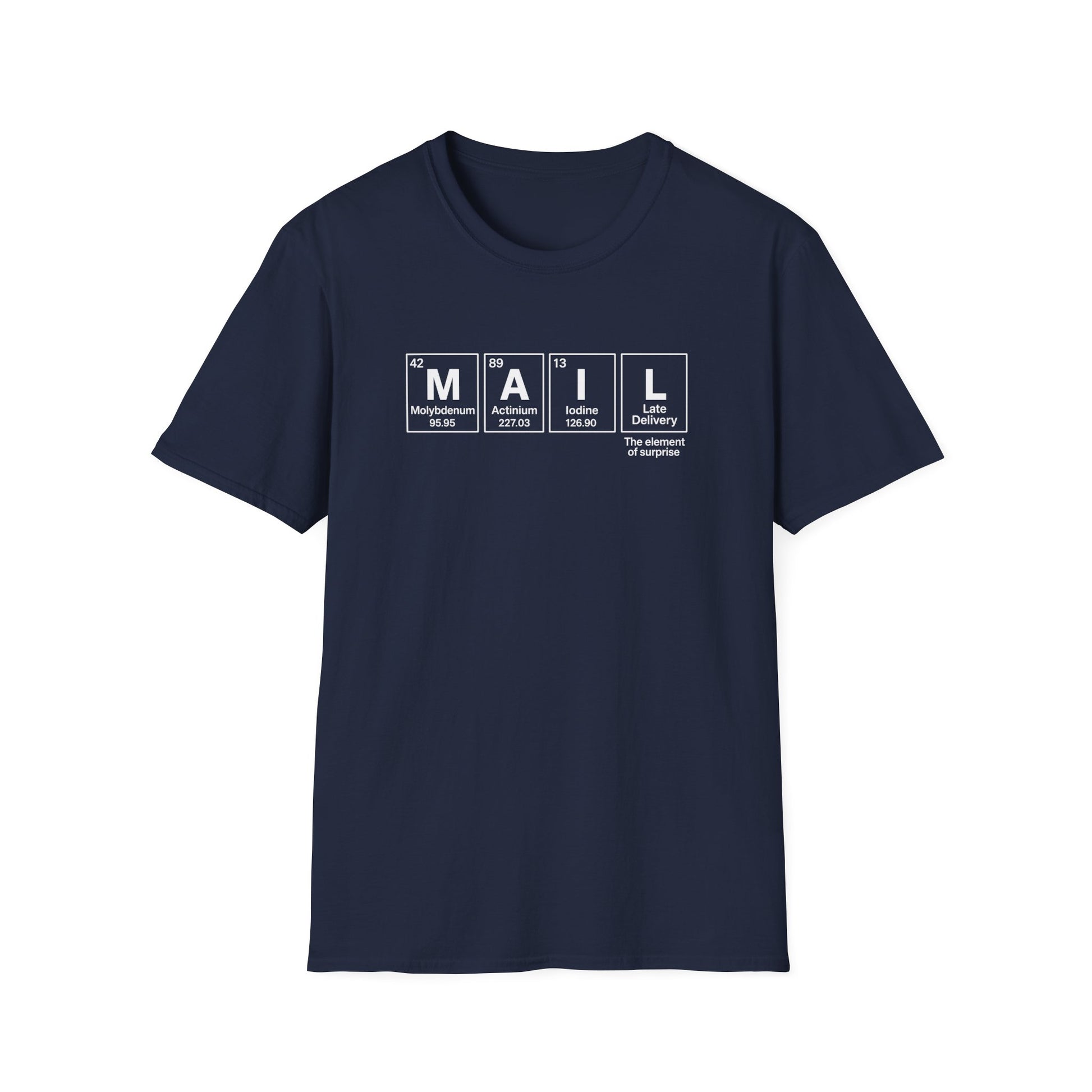Postal, Chemistry Inspired Unisex T-Shirt - 'MAIL' Graphic Tee, Science Lover Gift, Casual Wear, Birthday Present, Unique Apparel