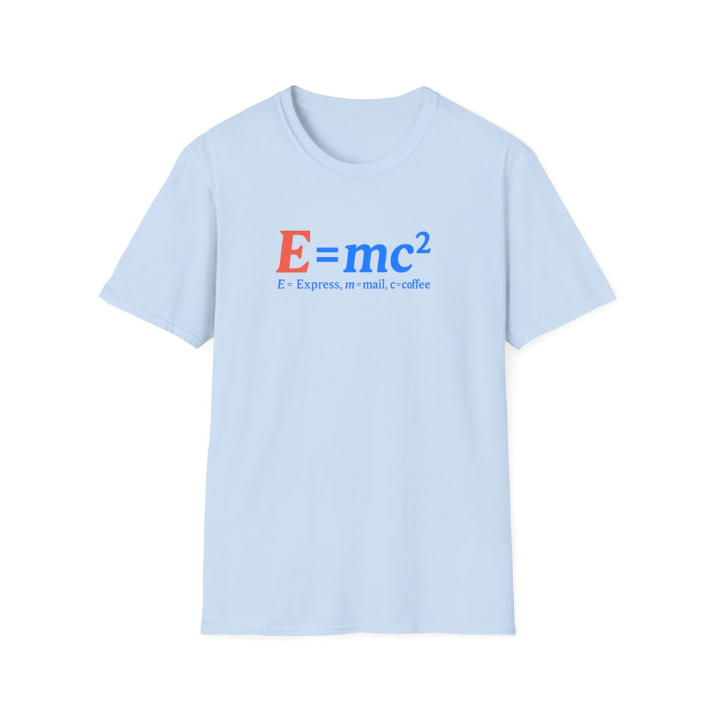 E=mc Unisex Softstyle T-Shirt - Science Tee for Math Lovers, Geek Clothing, Gift for Students, Casual Wear, Educational Apparel