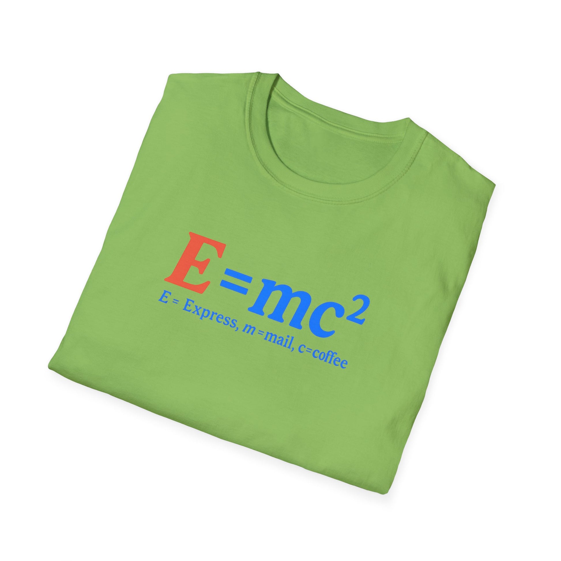 E=mc Unisex Softstyle T-Shirt - Science Tee for Math Lovers, Geek Clothing, Gift for Students, Casual Wear, Educational Apparel