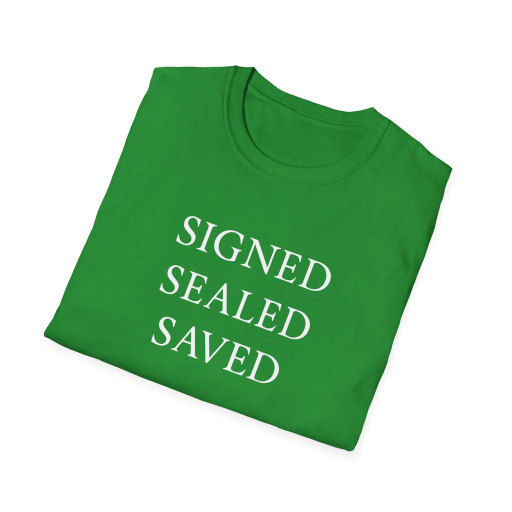 Signed Sealed Saved - Faith-Based Unisex T-Shirt, Christian T-Shirt, Gift Ideas For Christians, Gift Ideas For Postal Workers