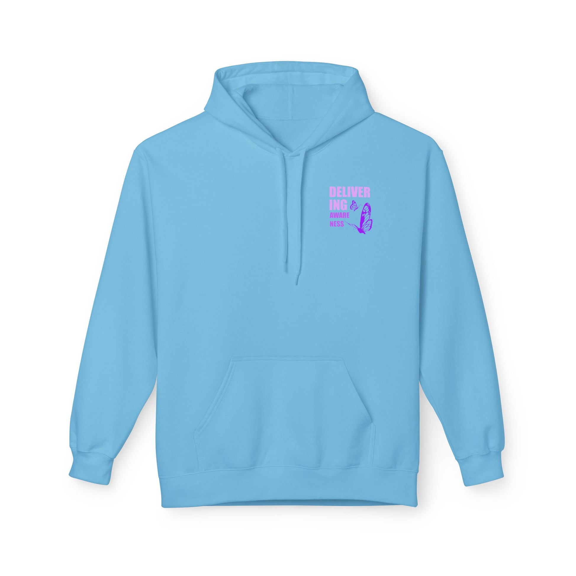 Delivering Awareness Butterfly Hoodie — Lupus Awareness Purple Butterfly Hoodie