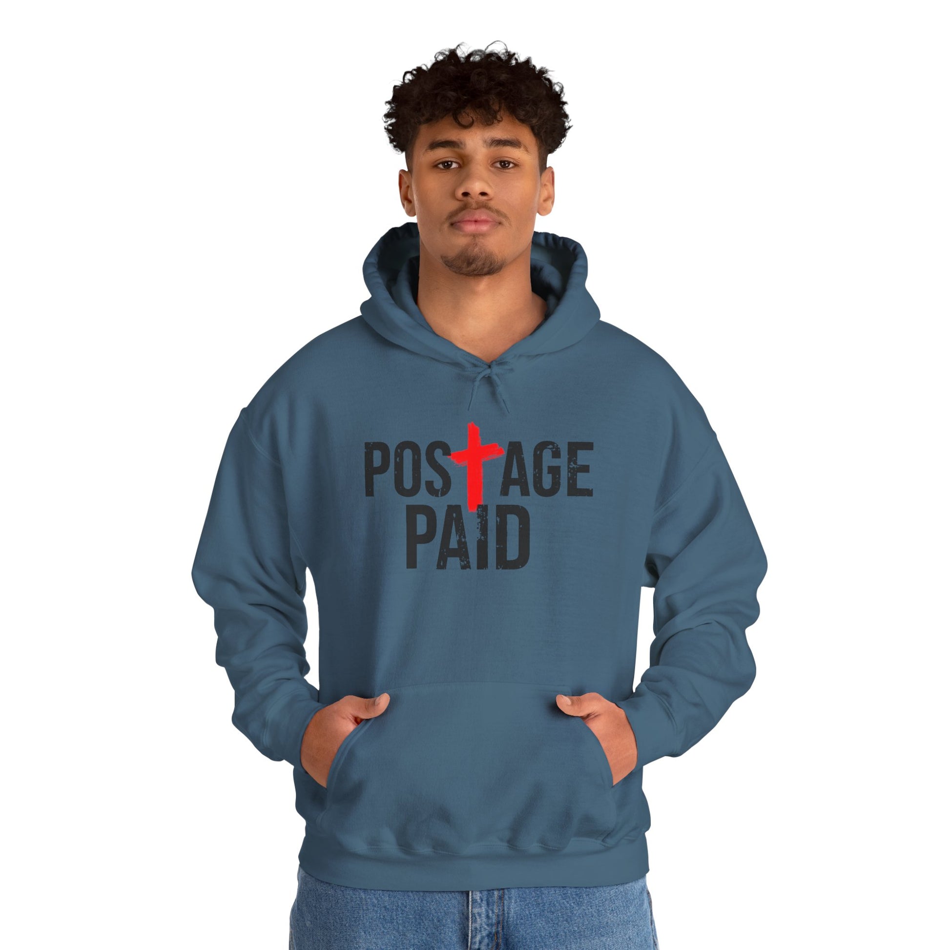 Postage Paid Graphic Hoodie, Christian Hoody, Gifts for Postal Workers, Inspirational Gifts, Inspirational Hoody.