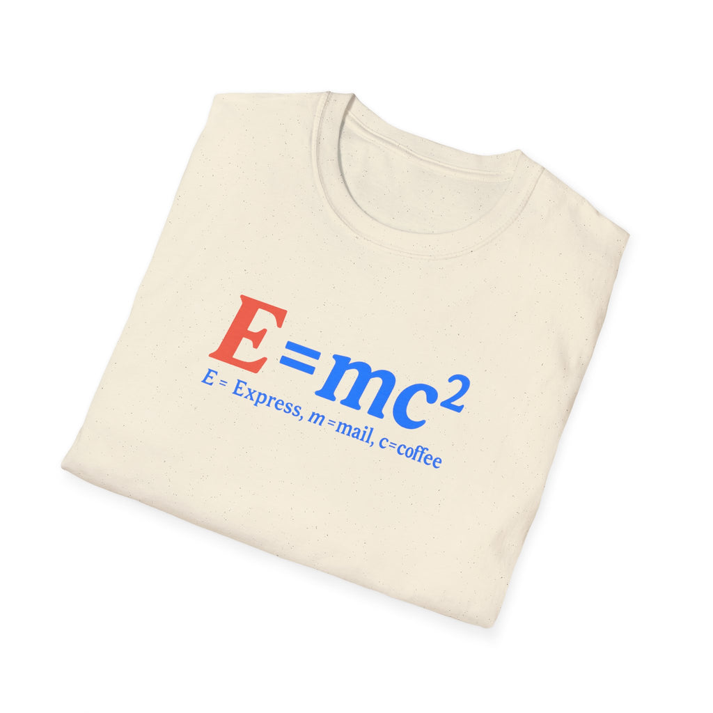 E=mc Unisex Softstyle T-Shirt - Science Tee for Math Lovers, Geek Clothing, Gift for Students, Casual Wear, Educational Apparel