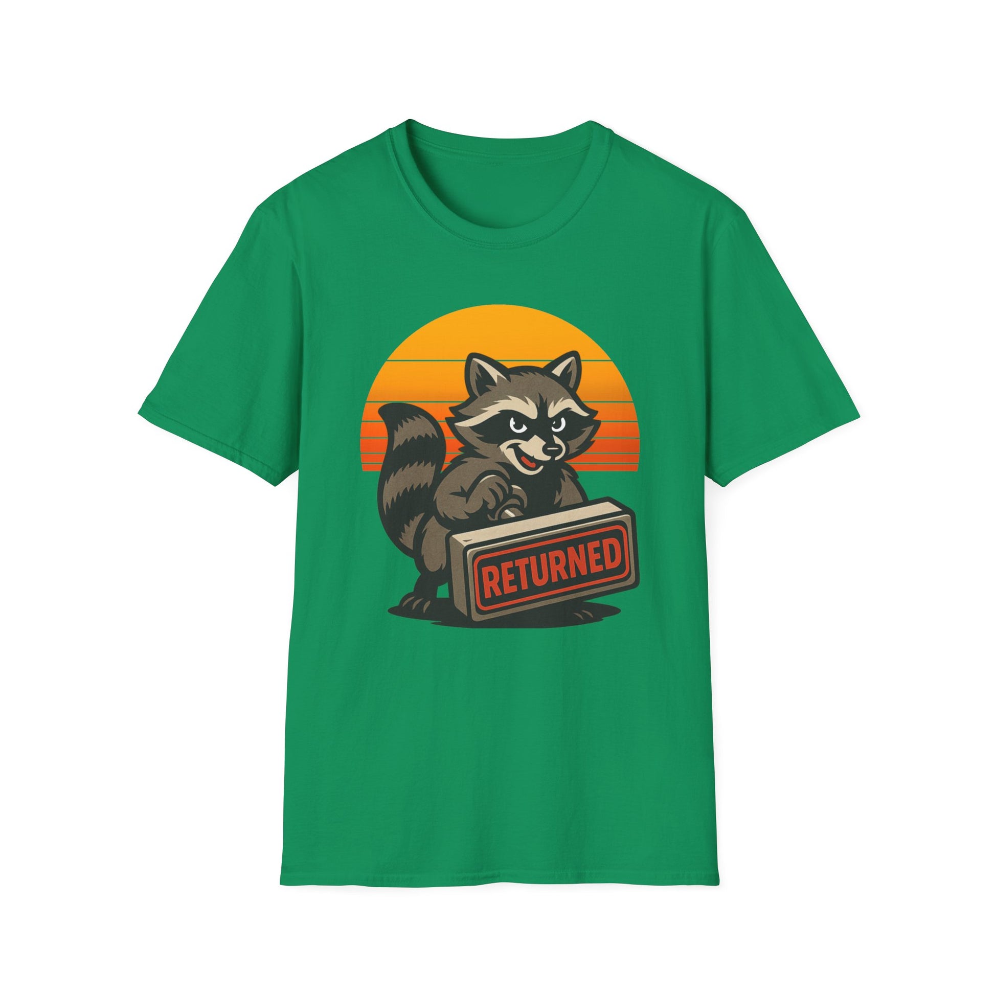 Retro Raccoon Returned T-Shirt, Unisex Graphic Postal Tee, Funny Animal Shirt, Gift for Animal Lovers, Postal Workers and Mail Carriers, Vintage Style Tee