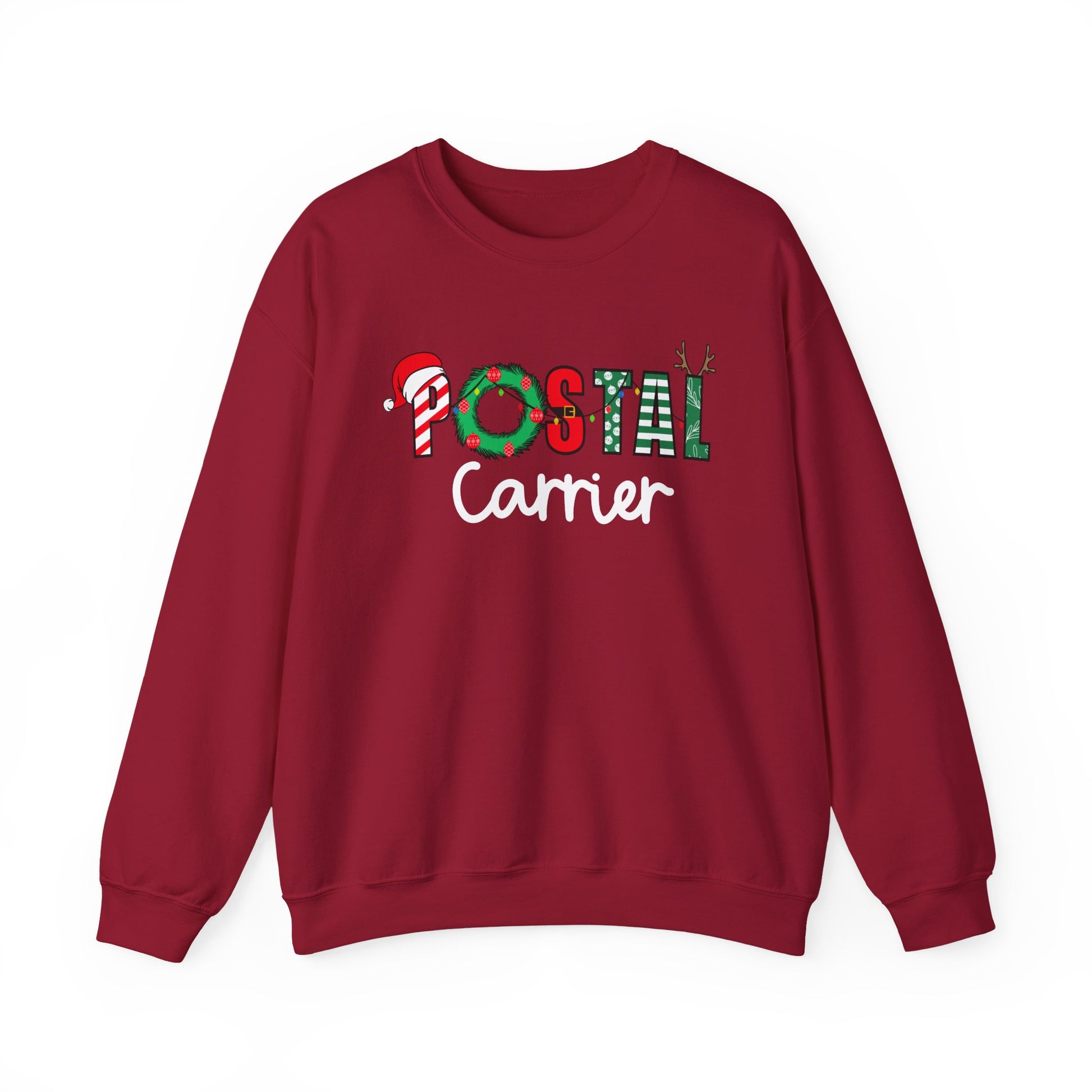 Festive Holiday Postal Carrier Sweatshirt, Cozy Crewneck for Mail Lovers, Holiday Apparel, Christmas Gift, Unisex Sweater