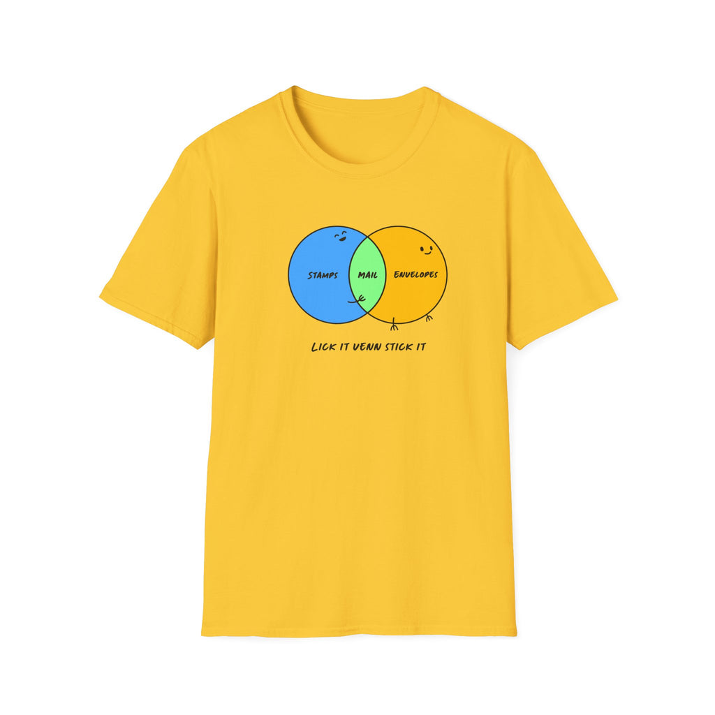 Venn Diagram Humor Postal T-Shirt, Fun Graphic Tee for Friends, Birthday Gift, Casual Wear, Relaxed Style, Laugh It Wear It