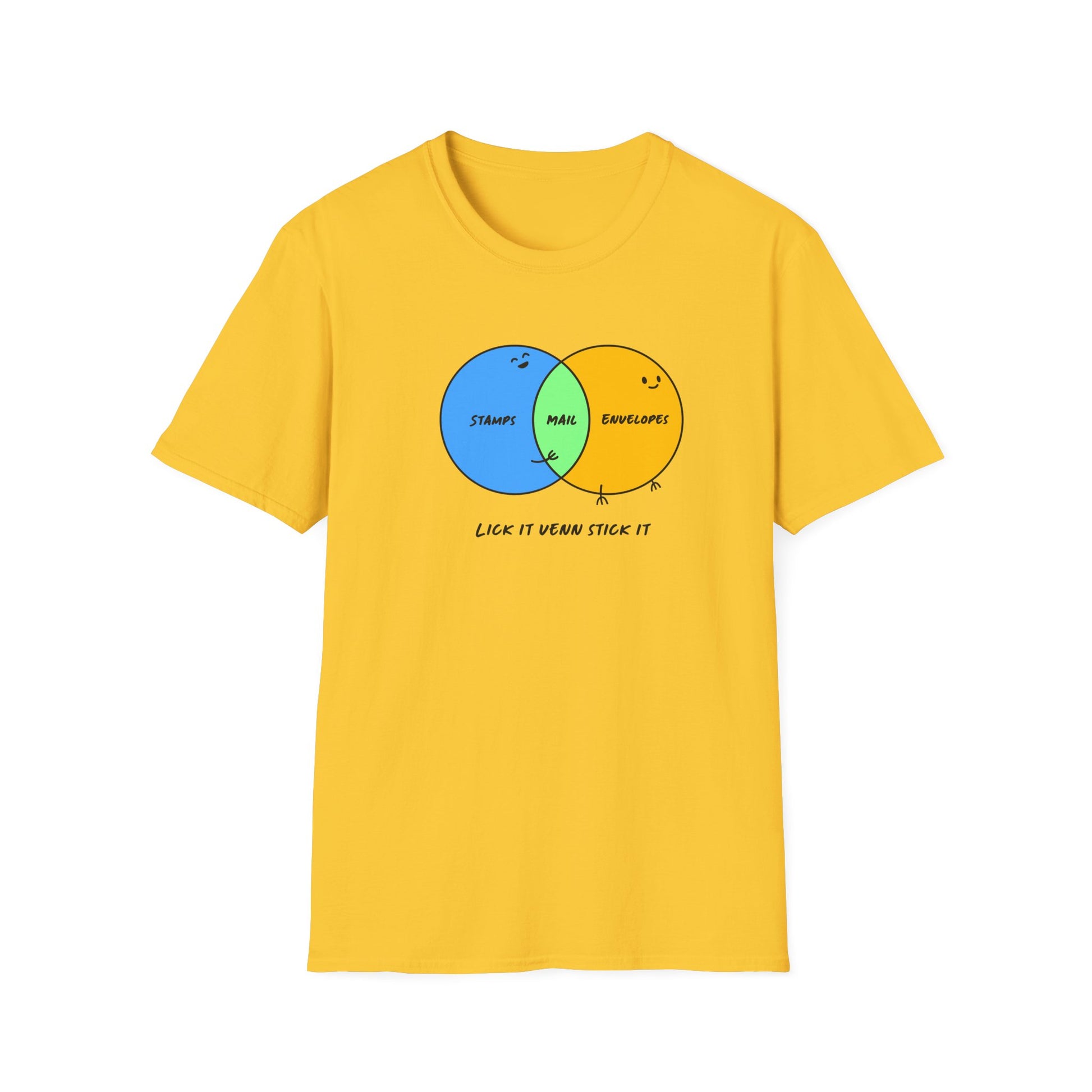 Venn Diagram Humor Postal T-Shirt, Fun Graphic Tee for Friends, Birthday Gift, Casual Wear, Relaxed Style, Laugh It Wear It