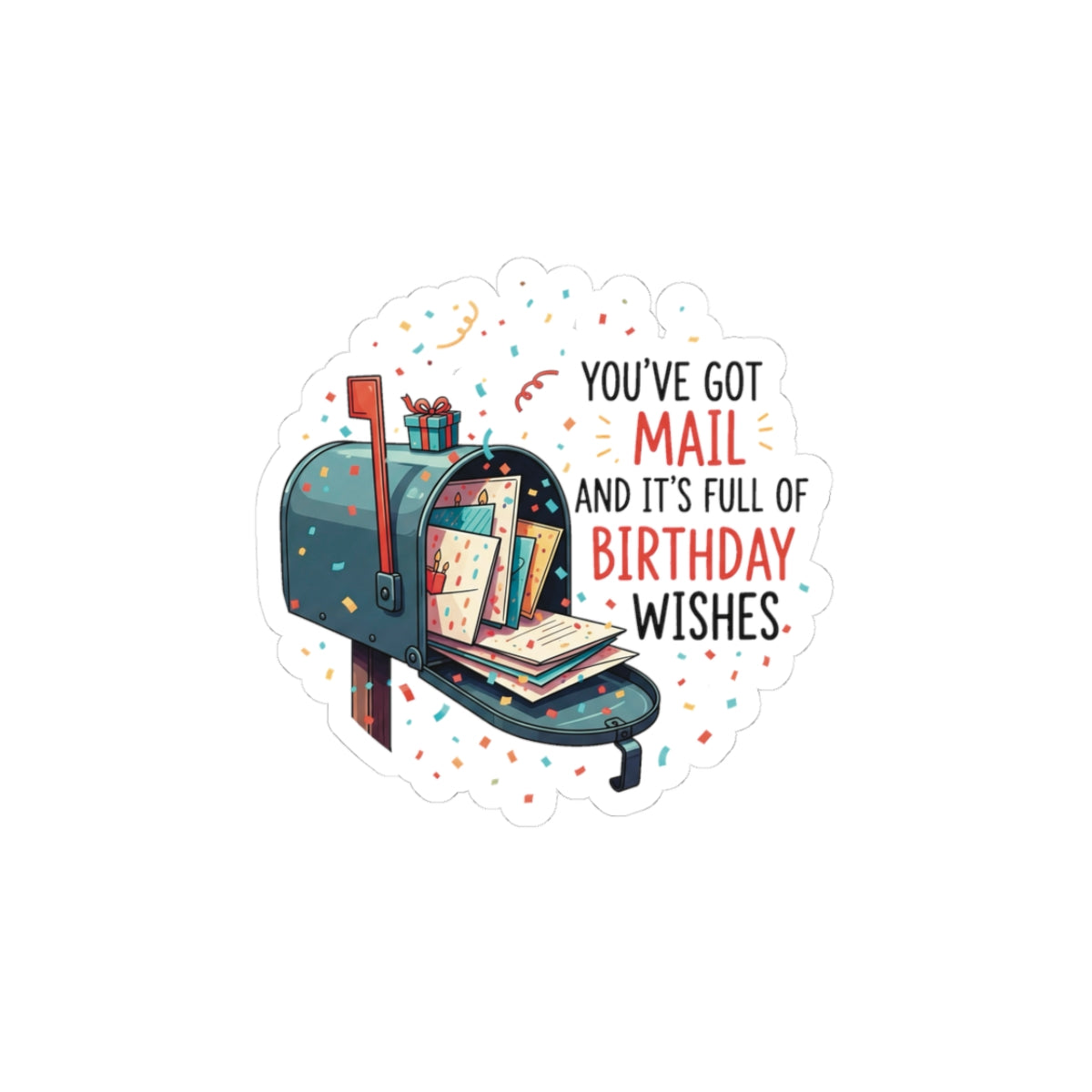 Birthday Wishes Mailbox Stickers - Fun Greeting Gift for Friends, Cute Party Decor, Laptop Decal, Celebrate Special Occasions, [...]