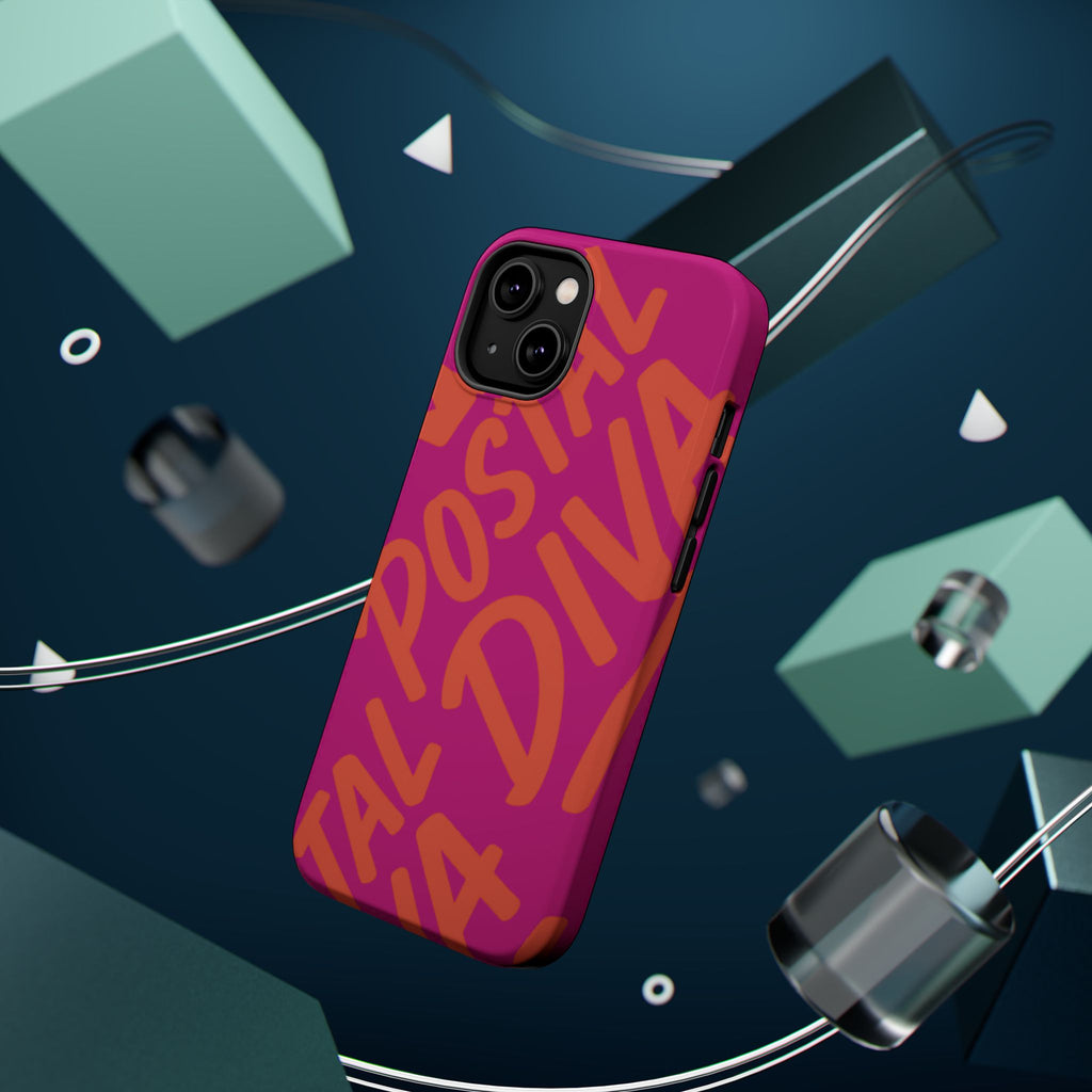 Postal Diva Magnetic Phone Case, Bold Colorful Phone Cover, Phone Case for Postal Divas, Unique Gift for Her, Trendy Smartphone Accessory