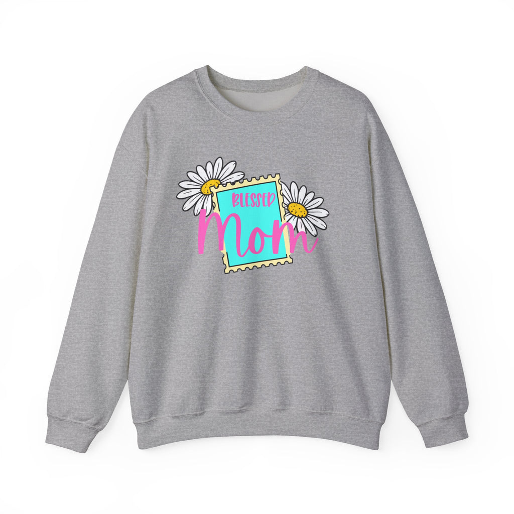 Blessed Mom Sweatshirt – Cute Mother’s Day Gift for Mom | Minimalist Stamp Design Crewneck | Mama Gift, Gift for Her