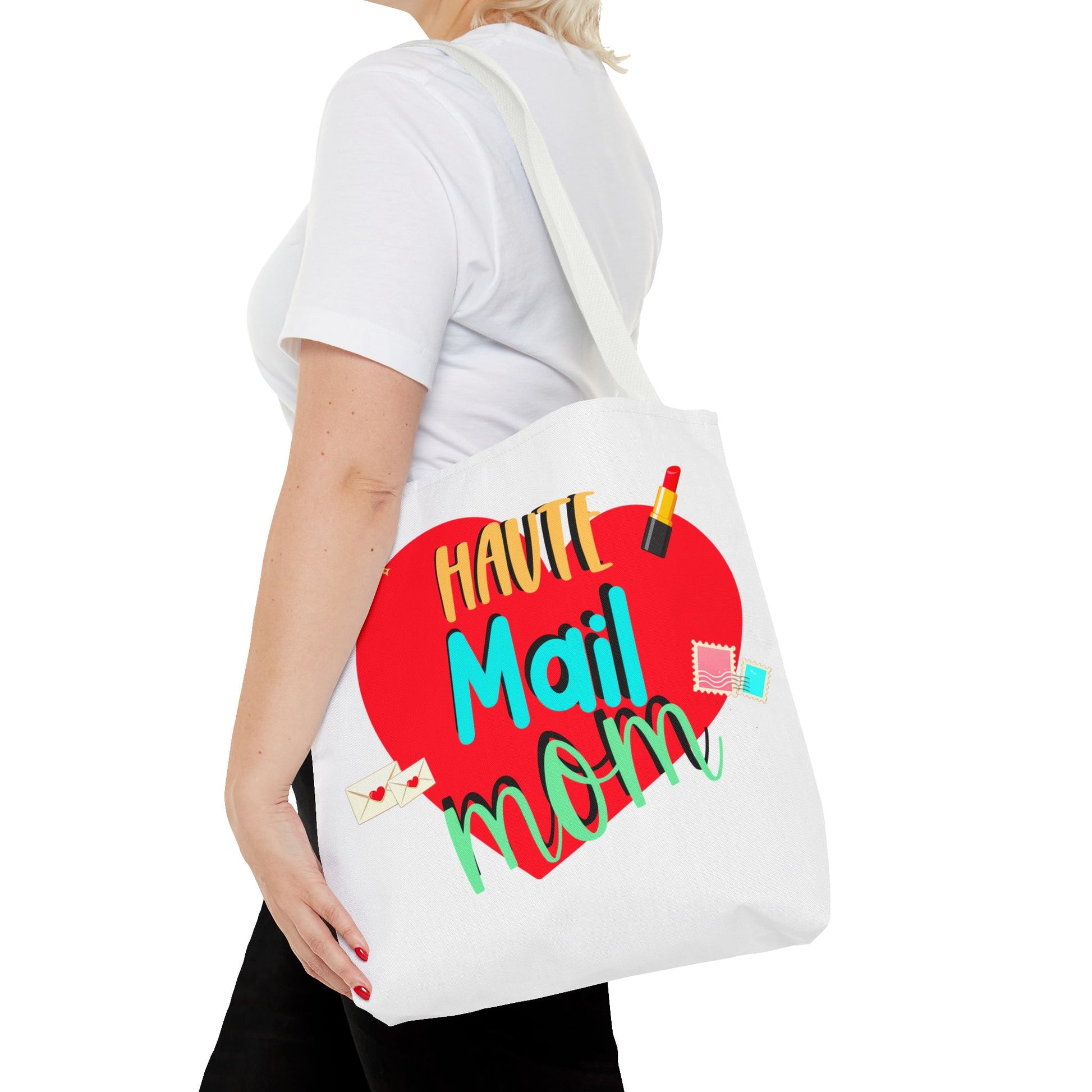 Tote Bag — "Haut Mail Mom" Heart Design Tote for Postal & Mom Gifts