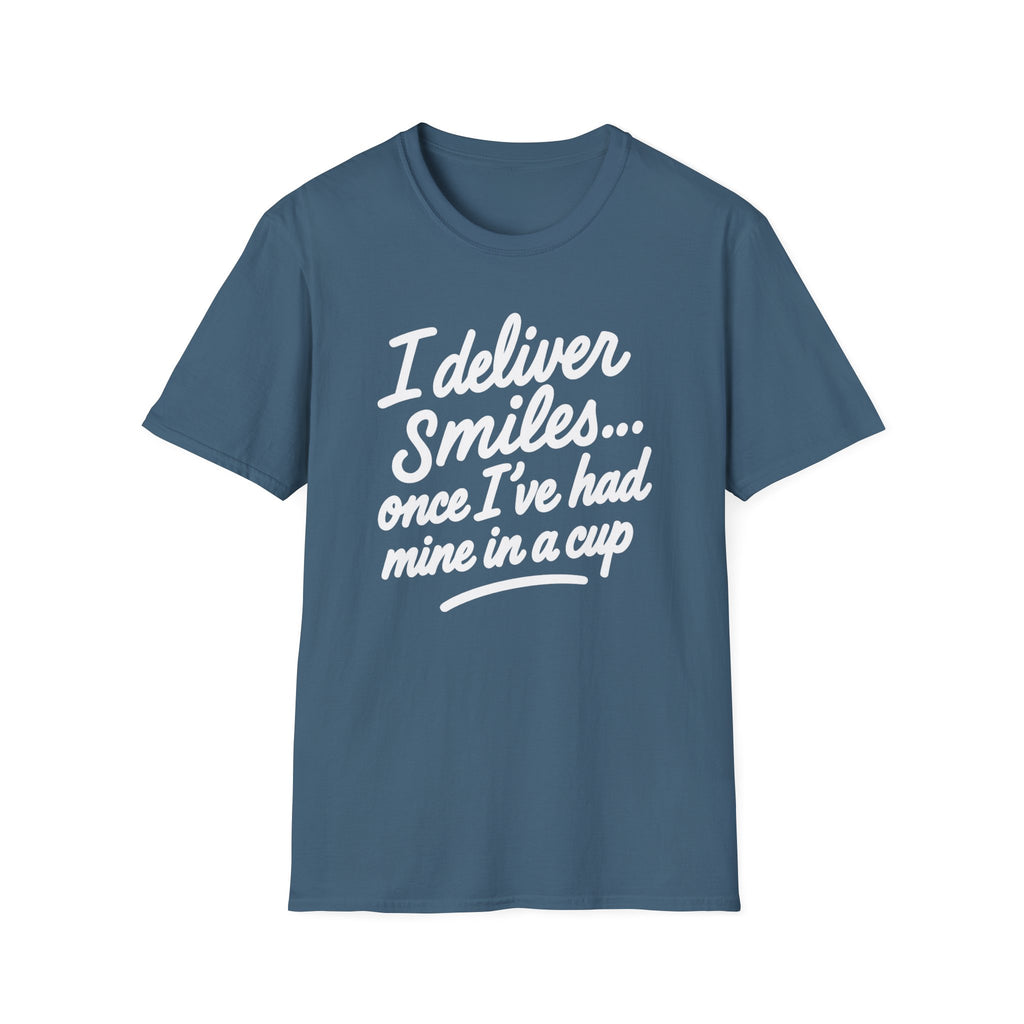 I Deliver Smiles, Unisex Softstyle T-Shirt, Casual Graphic Tee, Everyday Wear, Gift for Her, Gift for Him, Comfortable Cotton Tee