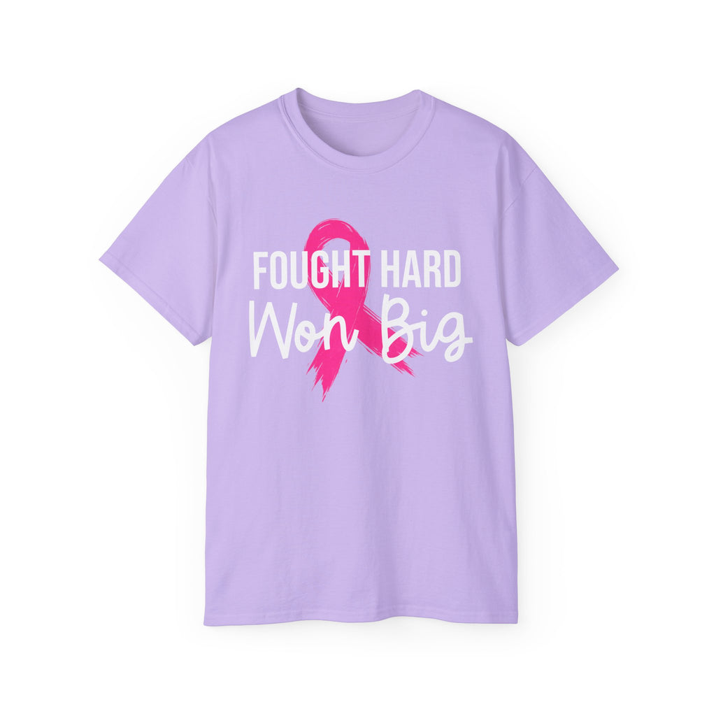 Fought Hard Won Big - Breast Cancer Survivor Tee