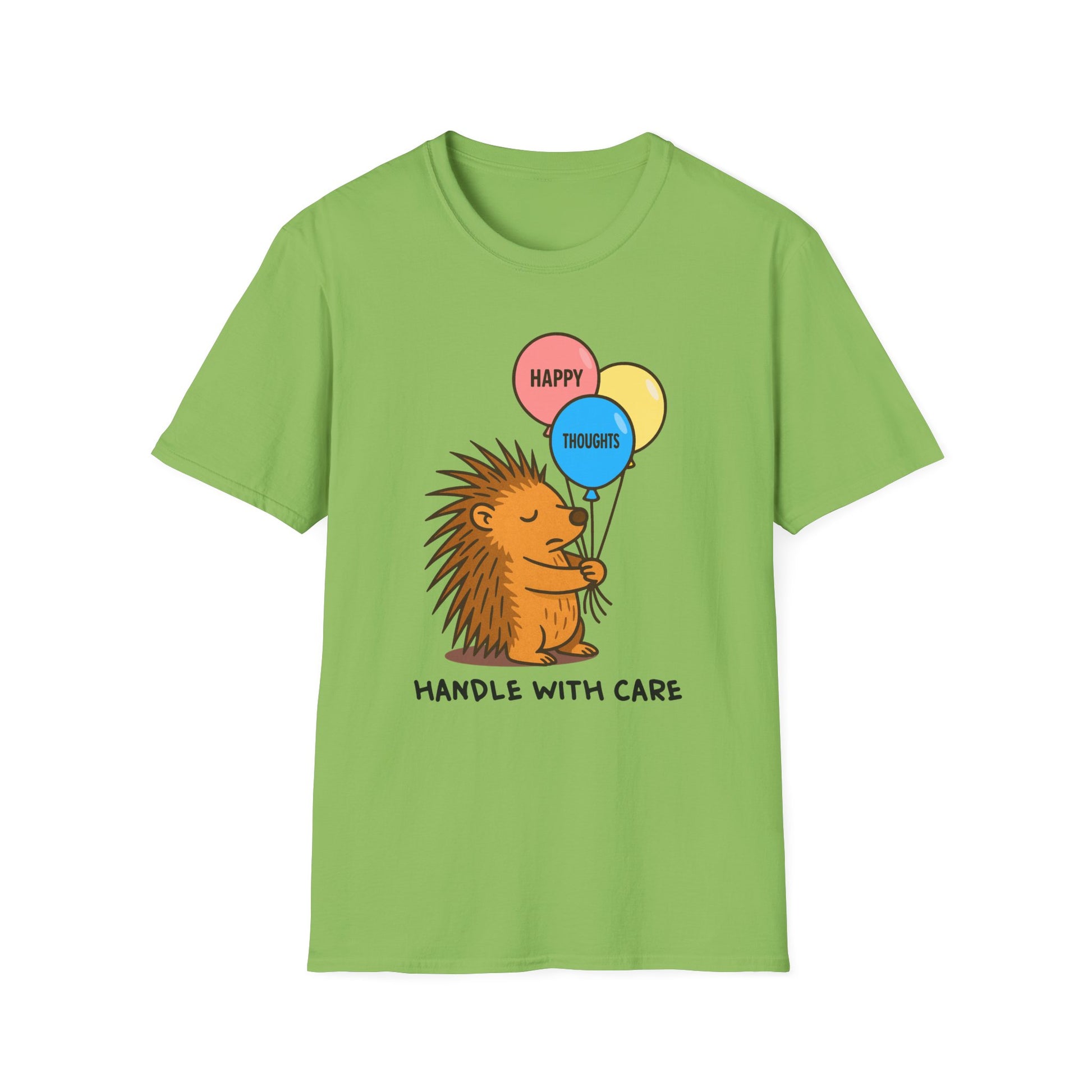 Happy Hedgehog T-Shirt, Cute Animal Tee, Unisex Softstyle Shirt, Gift for Postal Workers & Mail Carriers, Birthday Present, Casual Wear