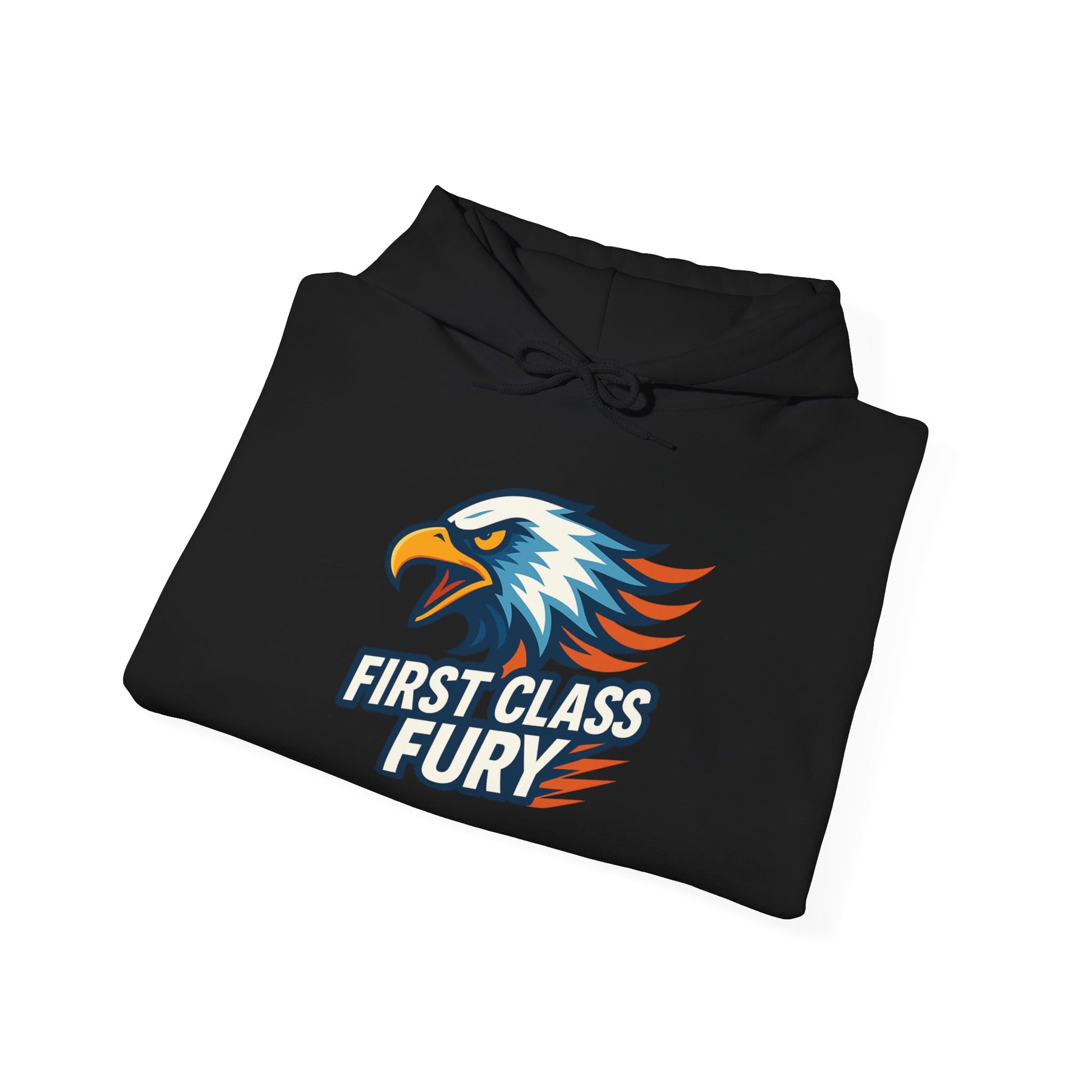 First Class Fury Eagle Hoodie, Unisex Sweatshirt for Casual Wear, Sports Events, Gifts, Trendy Apparel, Comfortable Style