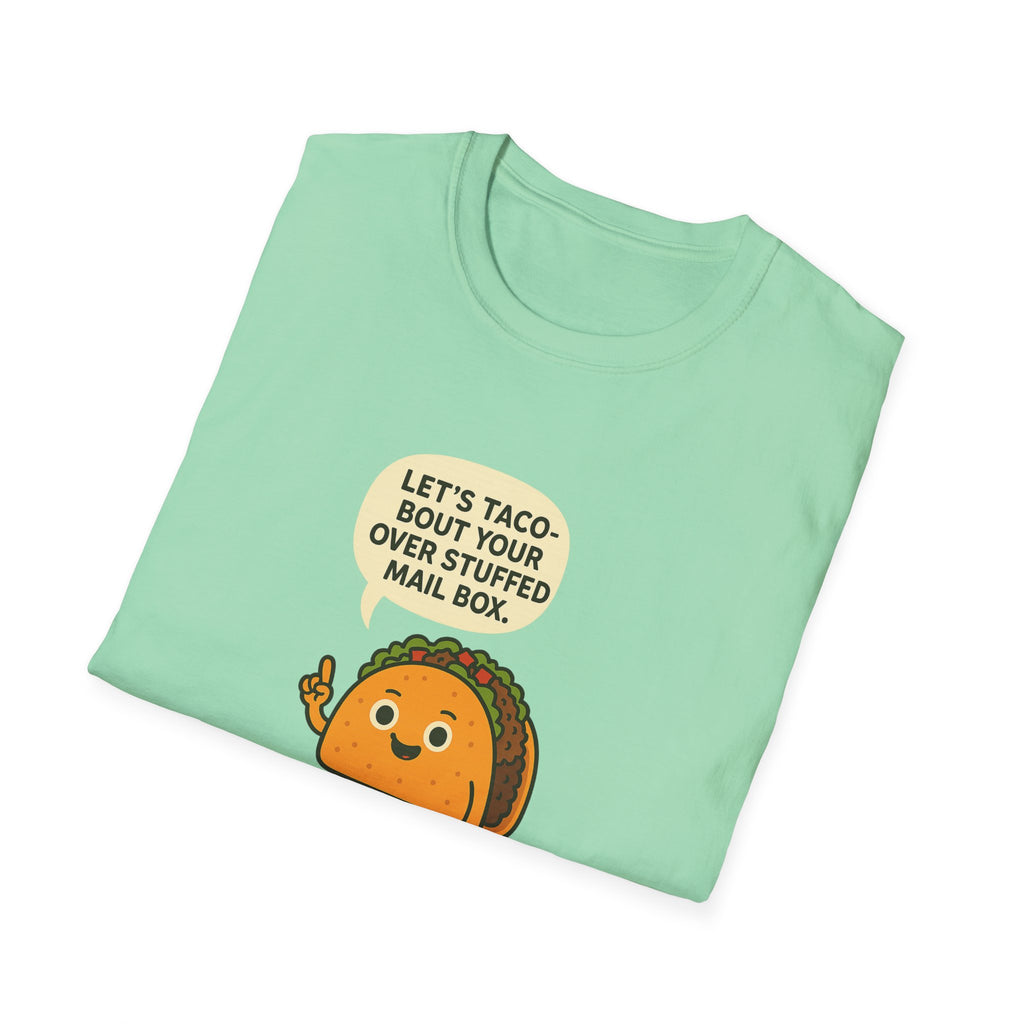 Let's Taco 'Bout It Unisex Softstyle T-Shirt | Fun Foodie Tee for Taco Lovers, Perfect Gift for Birthdays, Taco Tuesday, or Food Events