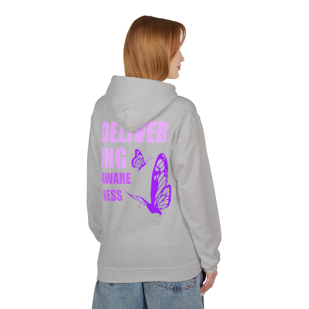 Delivering Awareness Butterfly Hoodie — Lupus Awareness Purple Butterfly Hoodie