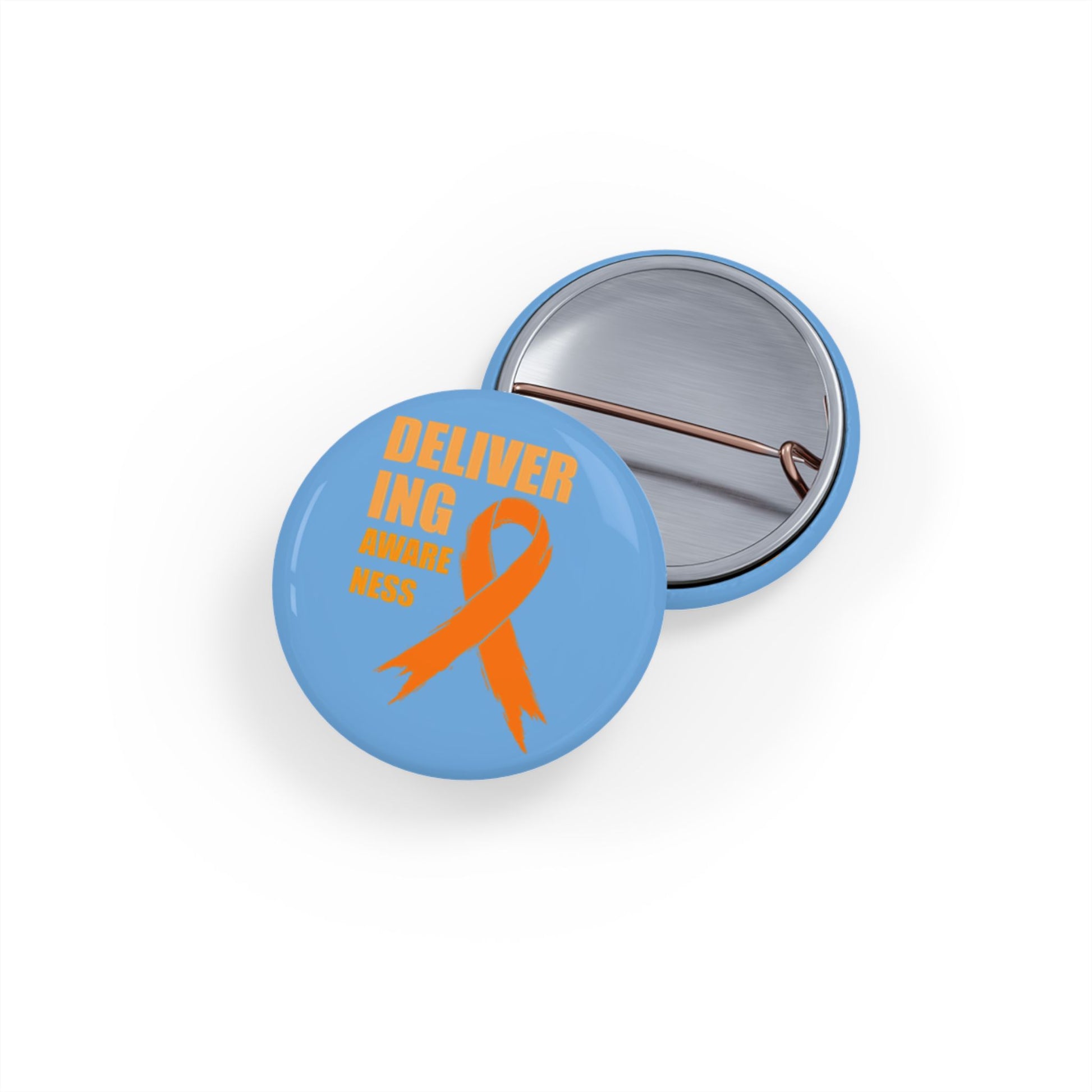 Multiple Sclerosis Delivering Awareness Button — Delivering Awareness Ribbon Cancer Support Button