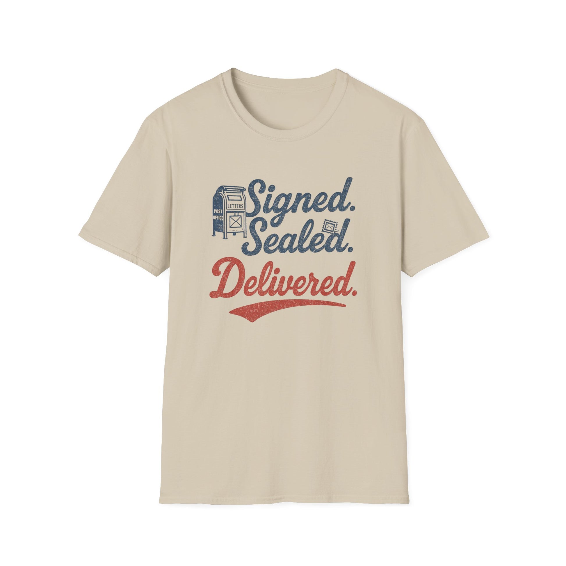 Signed Sealed Delivered T-Shirt | Unisex Softstyle Shirt for Postal Lovers, Gift for Movers, Fun Delivery Tee, Unique Message Shirt, [...]