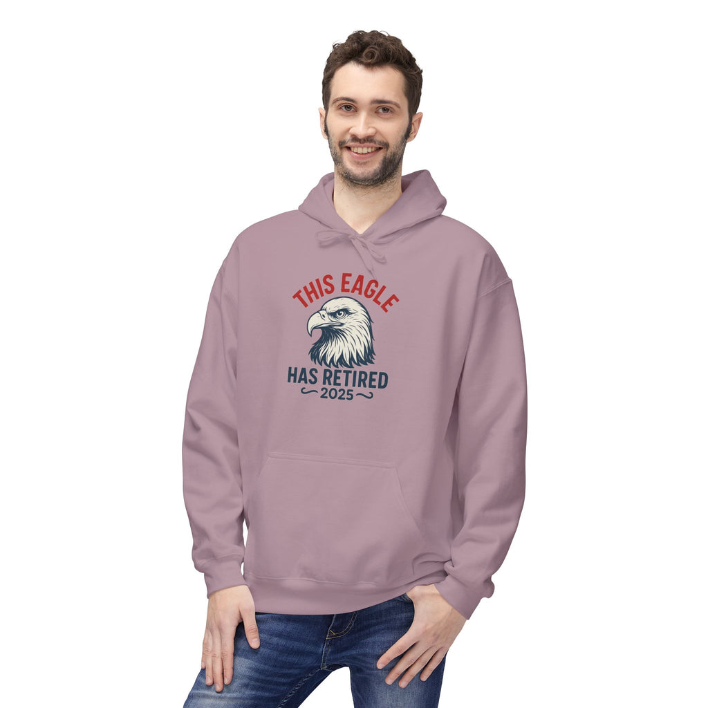 “This Eagle Has Retired” Retirement Eagle Hoodie - Unisex Midweight Fleece, Inspirational Gifts, Gifts For Postal Workers, Inspirational Gift Ideas