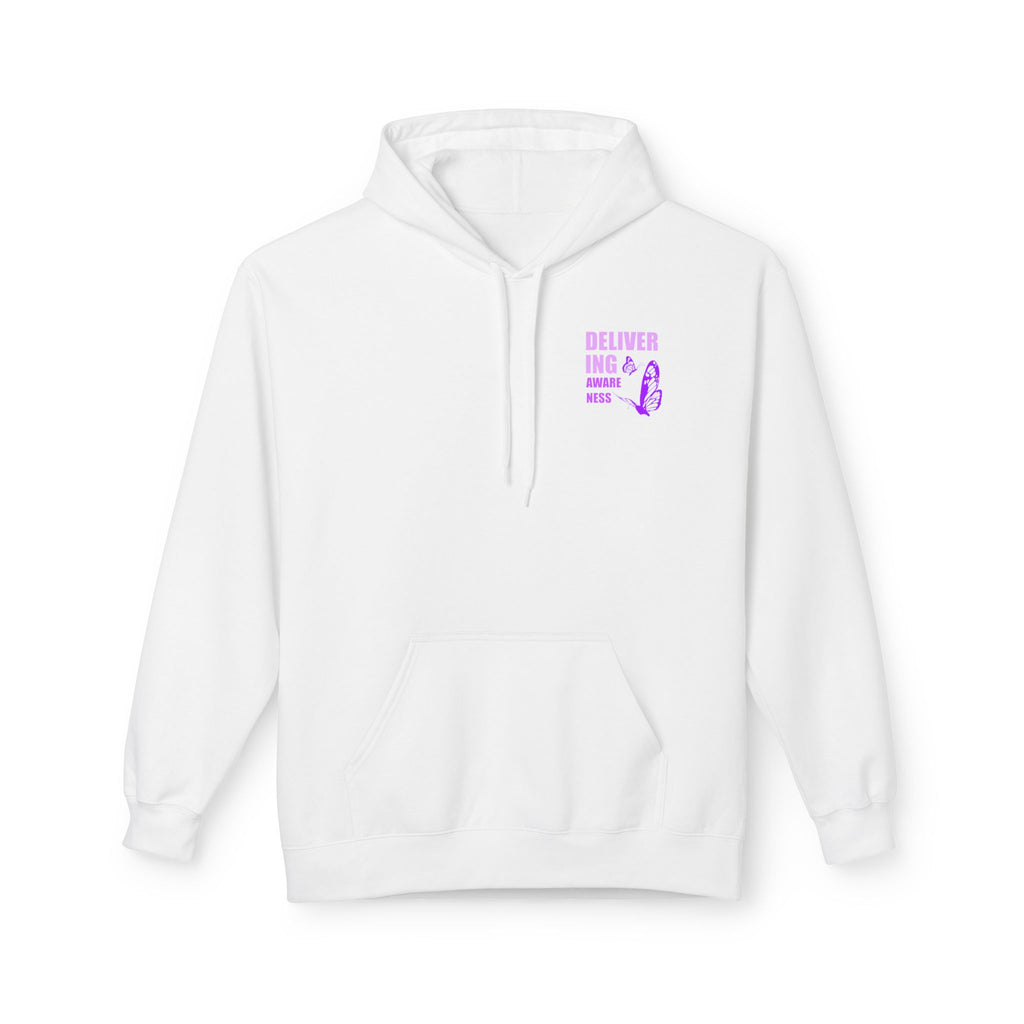 Delivering Awareness Butterfly Hoodie — Lupus Awareness Purple Butterfly Hoodie