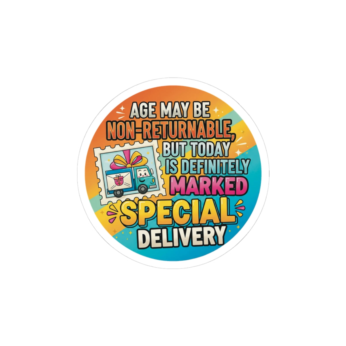 Colorful Birthday Kiss-Cut Stickers | Special Delivery Decor | Fun Gift for All Ages, Party Supplies, Scrapbooking, Laptop Stickers