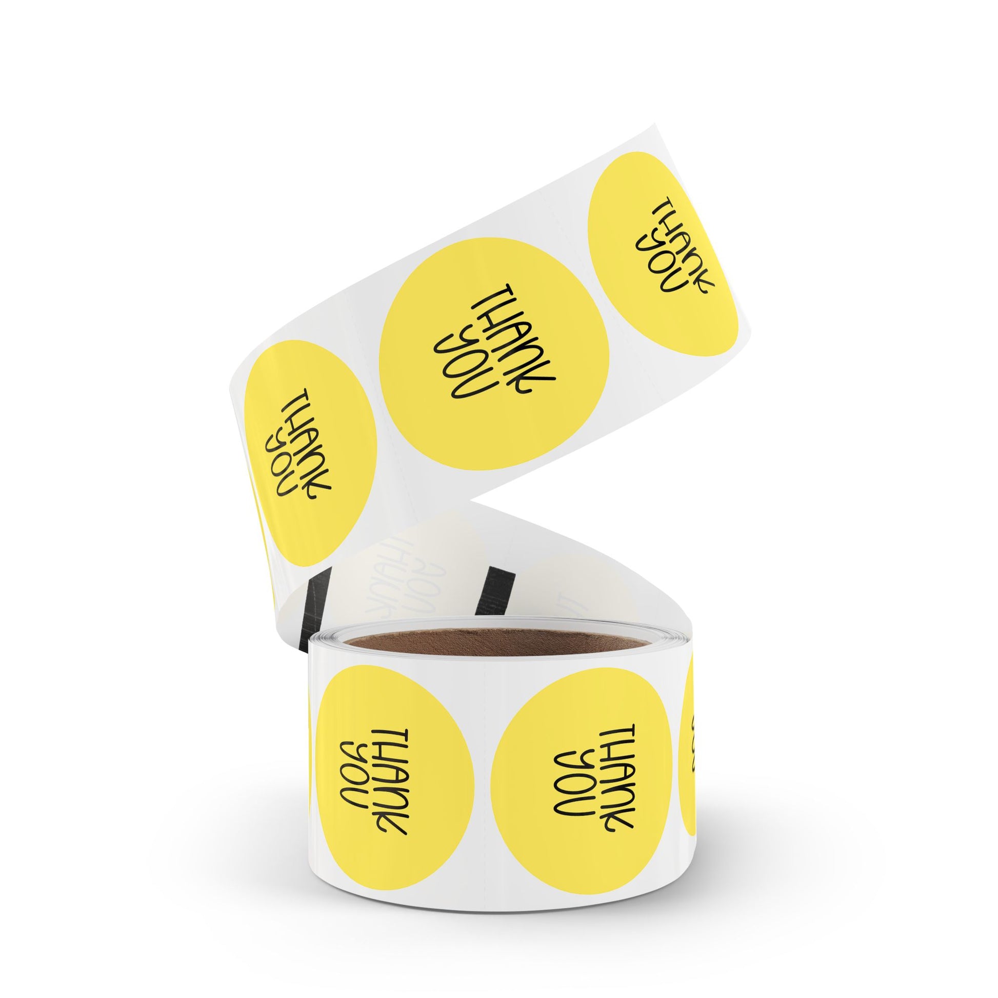 Thank You Sticker Roll – Yellow “Thank You” Sticker Roll For Packaging & Shipping