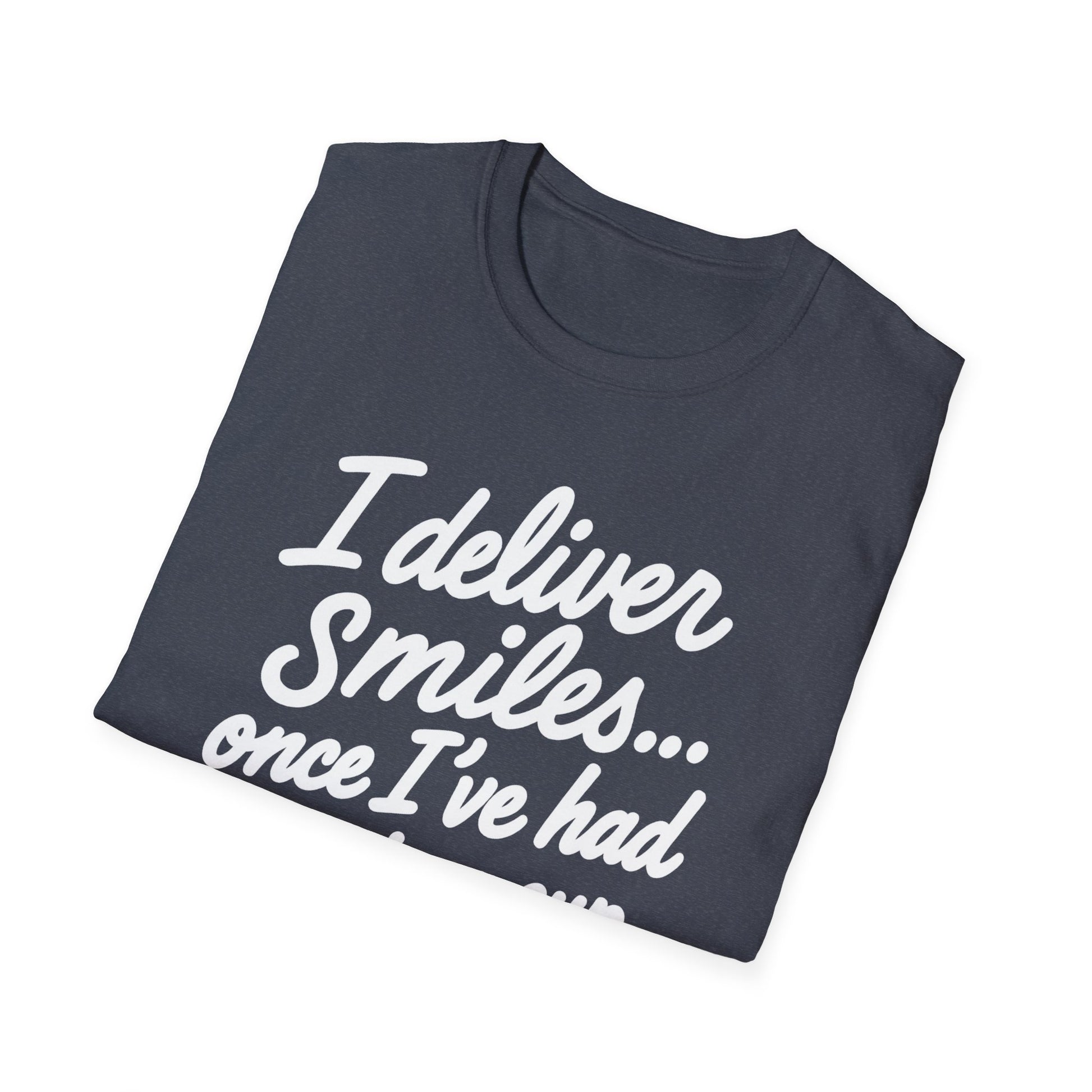 I Deliver Smiles, Unisex Softstyle T-Shirt, Casual Graphic Tee, Everyday Wear, Gift for Her, Gift for Him, Comfortable Cotton Tee