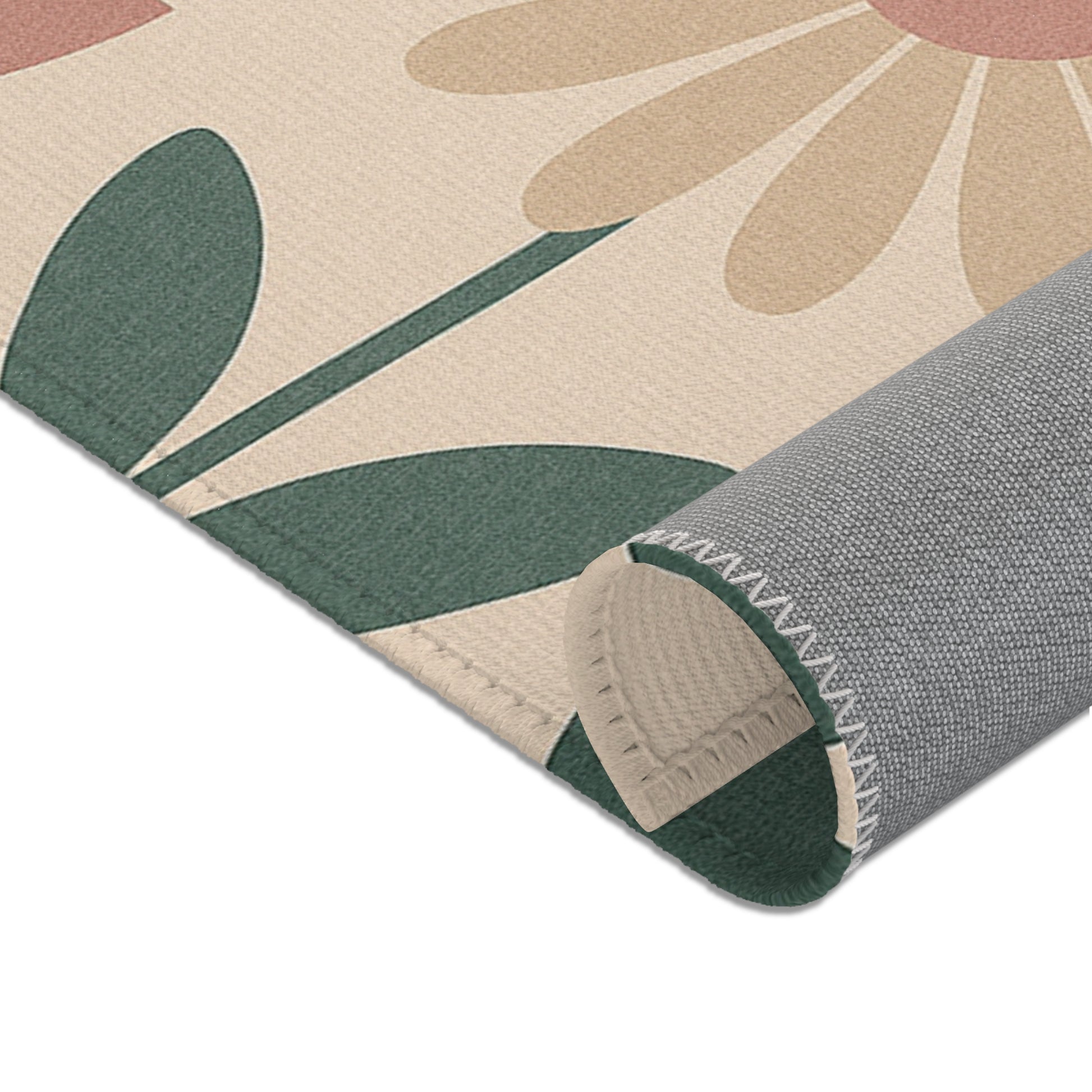 Boho Floral Area Rug for Cozy Living Spaces, Modern Home Decor, Indoor Comfort, Housewarming Gift, Spring DIY Accent