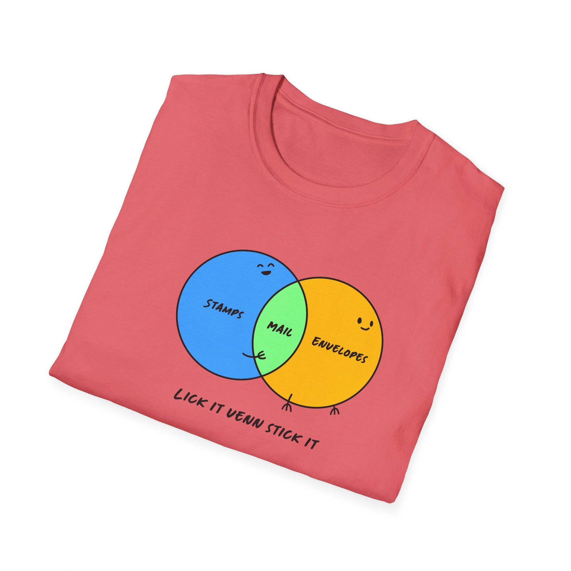 Venn Diagram Humor Postal T-Shirt, Fun Graphic Tee for Friends, Birthday Gift, Casual Wear, Relaxed Style, Laugh It Wear It