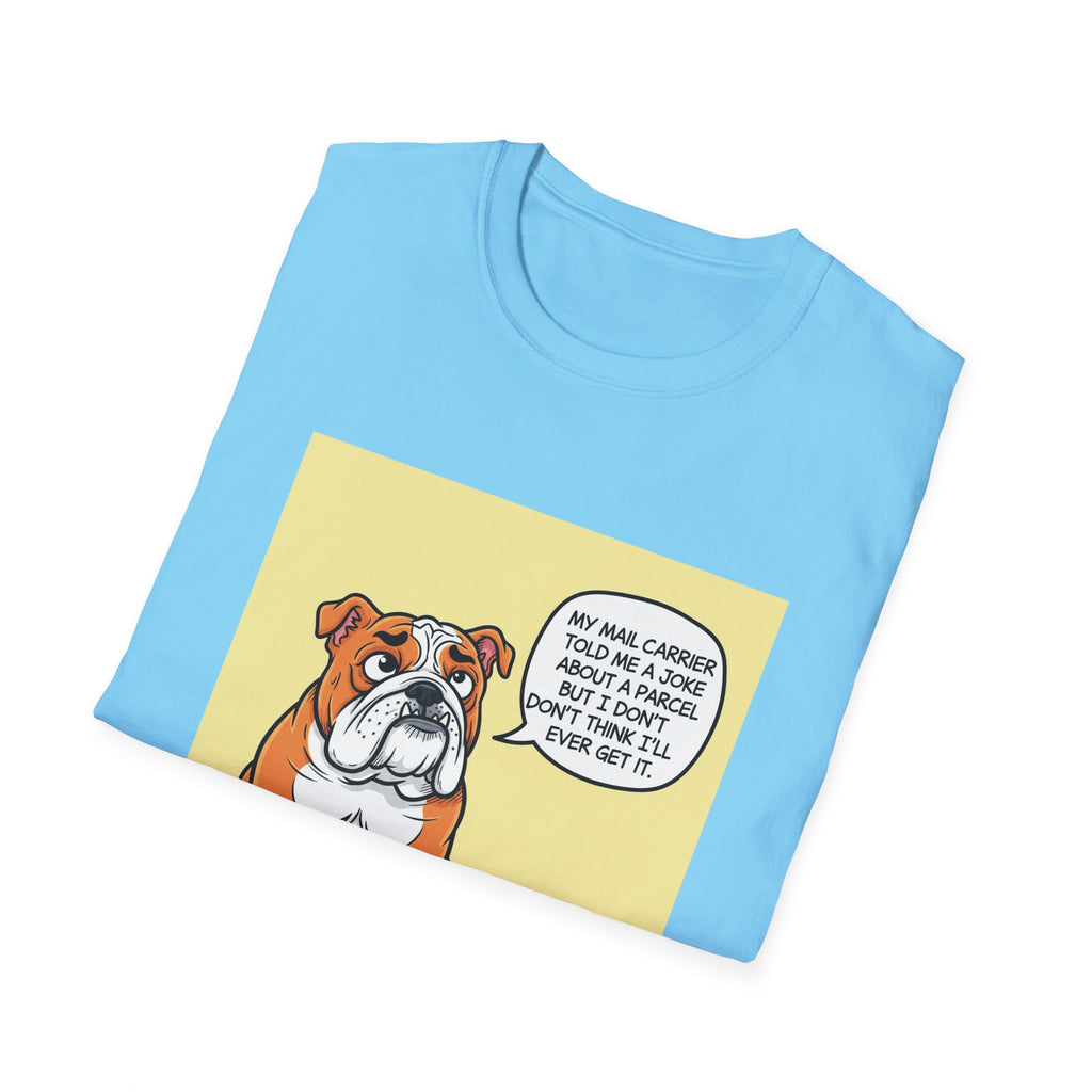 Funny Dog Graphic T-Shirt, Unisex Softstyle Tee, Pet Lover Gift, Animal Humor Shirt, Cute Bulldog Design