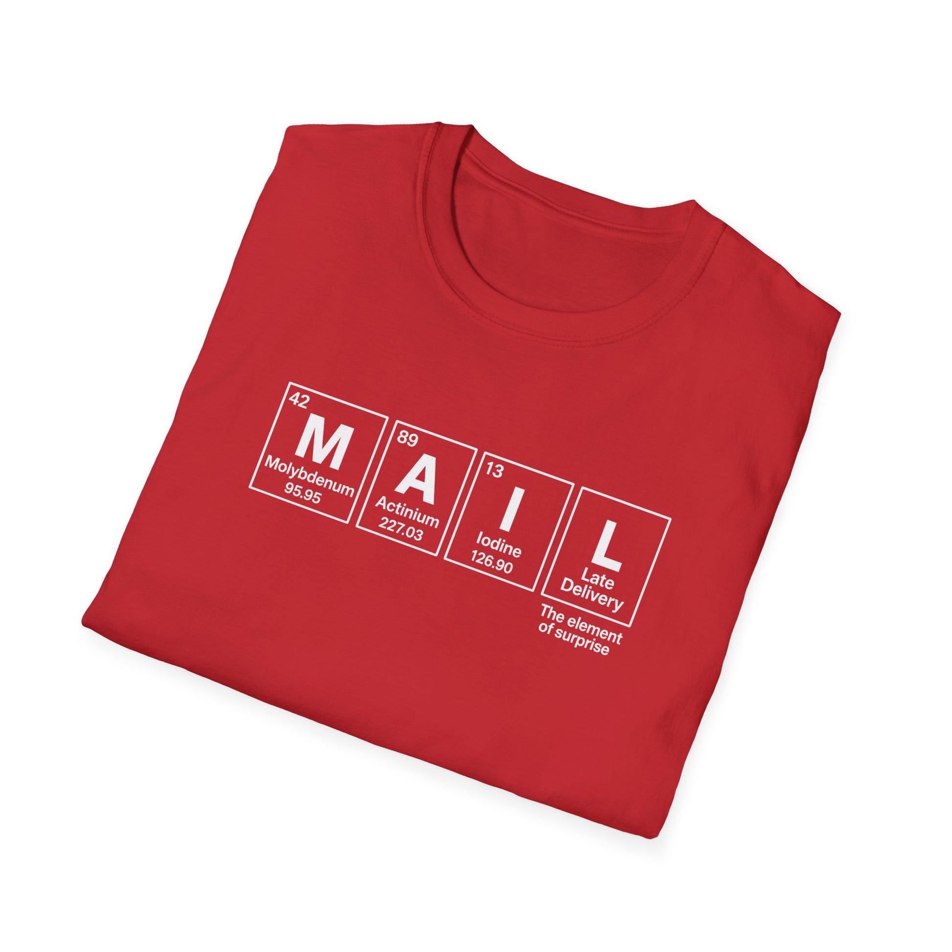Postal, Chemistry Inspired Unisex T-Shirt - 'MAIL' Graphic Tee, Science Lover Gift, Casual Wear, Birthday Present, Unique Apparel