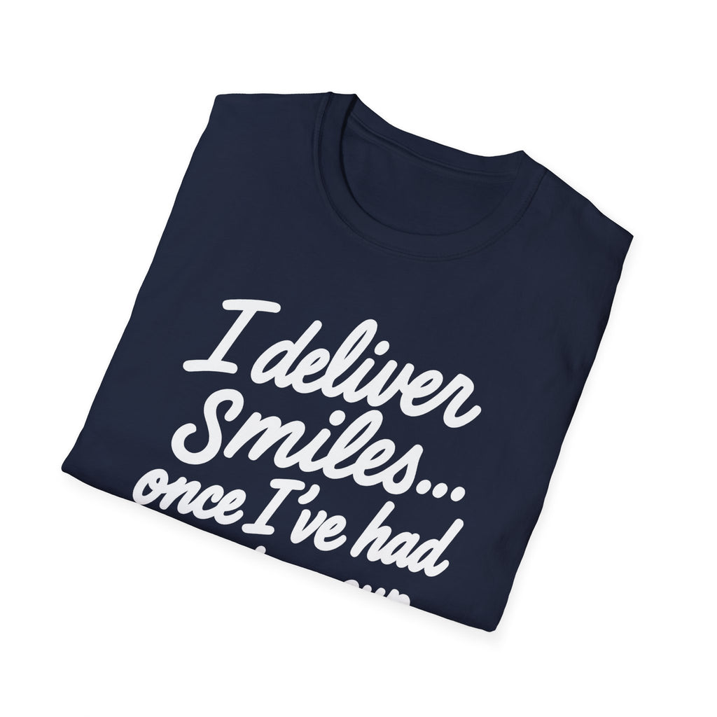 I Deliver Smiles, Unisex Softstyle T-Shirt, Casual Graphic Tee, Everyday Wear, Gift for Her, Gift for Him, Comfortable Cotton Tee