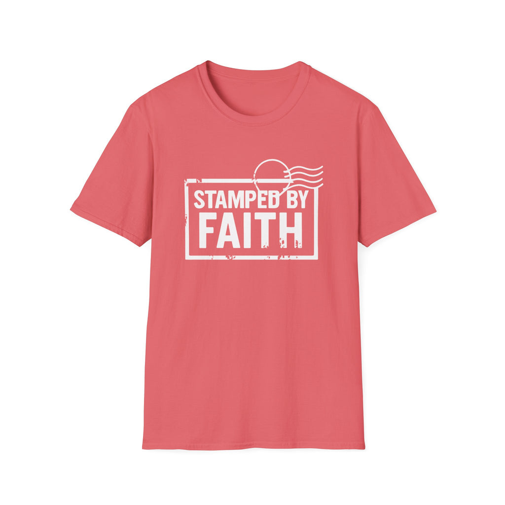 “Stamped By Faith” Faith-Inspired Unisex Soft style T-Shirt, Casual Wear, Gift for Believers, Faith-Based Apparel, Perfect for Everyday, Christian Apparel