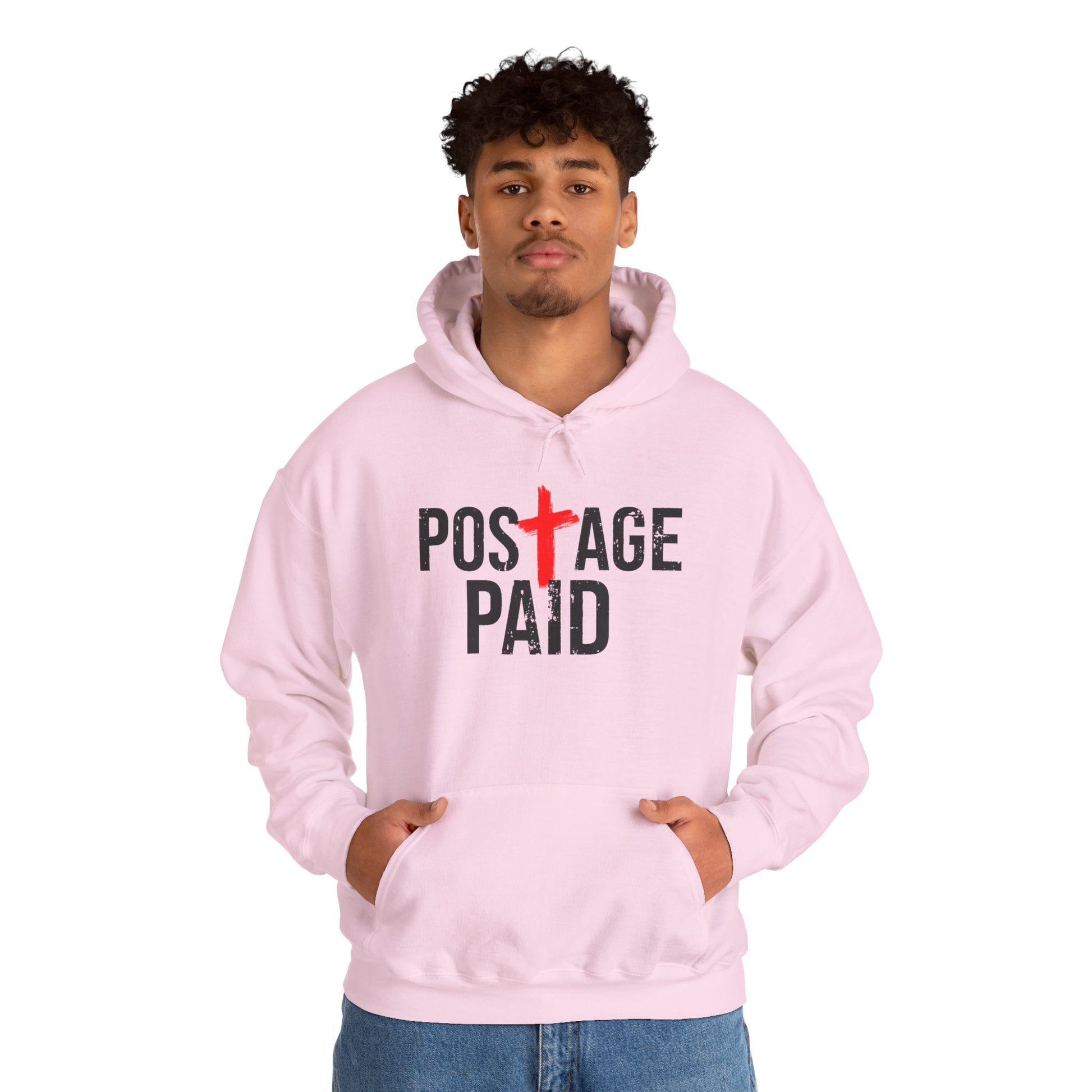 Postage Paid Graphic Hoodie, Christian Hoody, Gifts for Postal Workers, Inspirational Gifts, Inspirational Hoody.